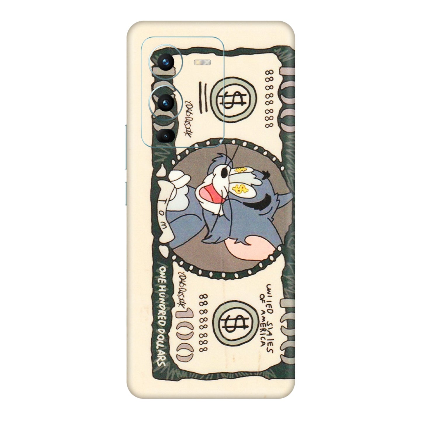 VIVO Z/V/X/T/U/S Series Phone Skins (All Models) - One Hundred Dollar Tom - Transparent Finish (T-16) Vivo V25 Pro