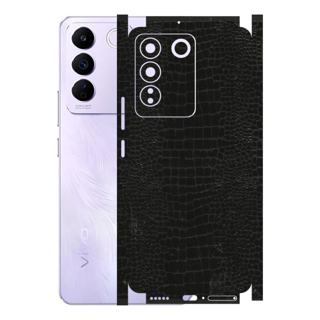 VIVO Z/V/X/T/U/S Series Phone Skins (All Models) - Snake Leather Black - 3D Embossed Finish (L-107) Vivo V27E