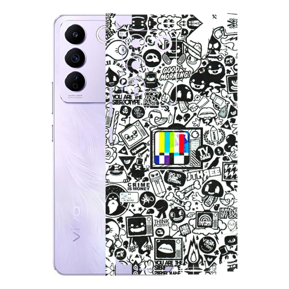 VIVO Z/V/X/T/U/S Series Phone Skins (All Models) - Doodles Positive Art - 3D Embossed Finish (L-263) Vivo V27E