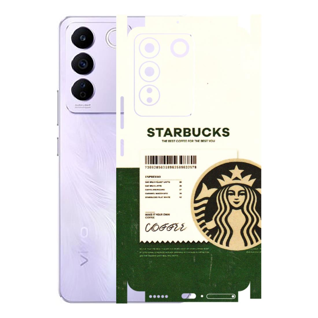 VIVO Z/V/X/T/U/S Series Phone Skins (All Models) - Starbucks Barcode - 3D Embossed Finish (L-308) Vivo V27E
