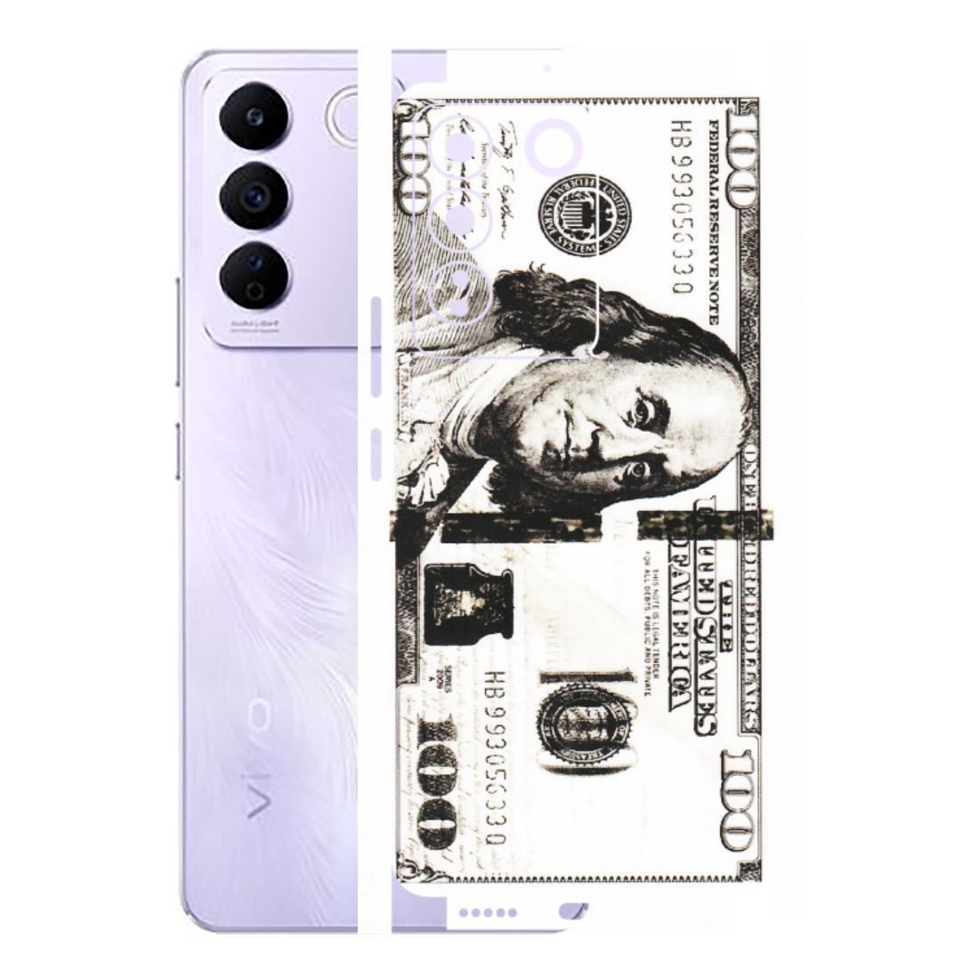 VIVO Z/V/X/T/U/S Series Phone Skins (All Models) - 100 Dollar Currency - Transparent Finish (T-01) Vivo V27E