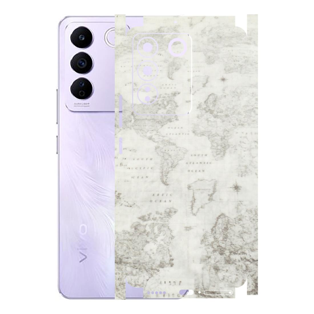 VIVO Z/V/X/T/U/S Series Phone Skins (All Models) - World Travel Map - Transparent Finish (T-04) Vivo V27E