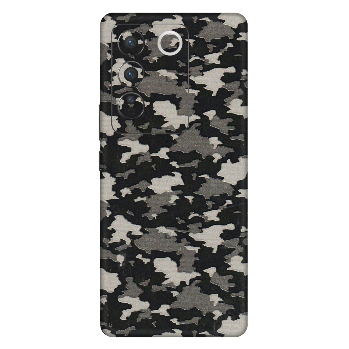 VIVO Z/V/X/T/U/S Series Phone Skins (All Models) - Black/Grey Camoflaunge - 3D Embossed Finish (L-142) Vivo V27 (5G)