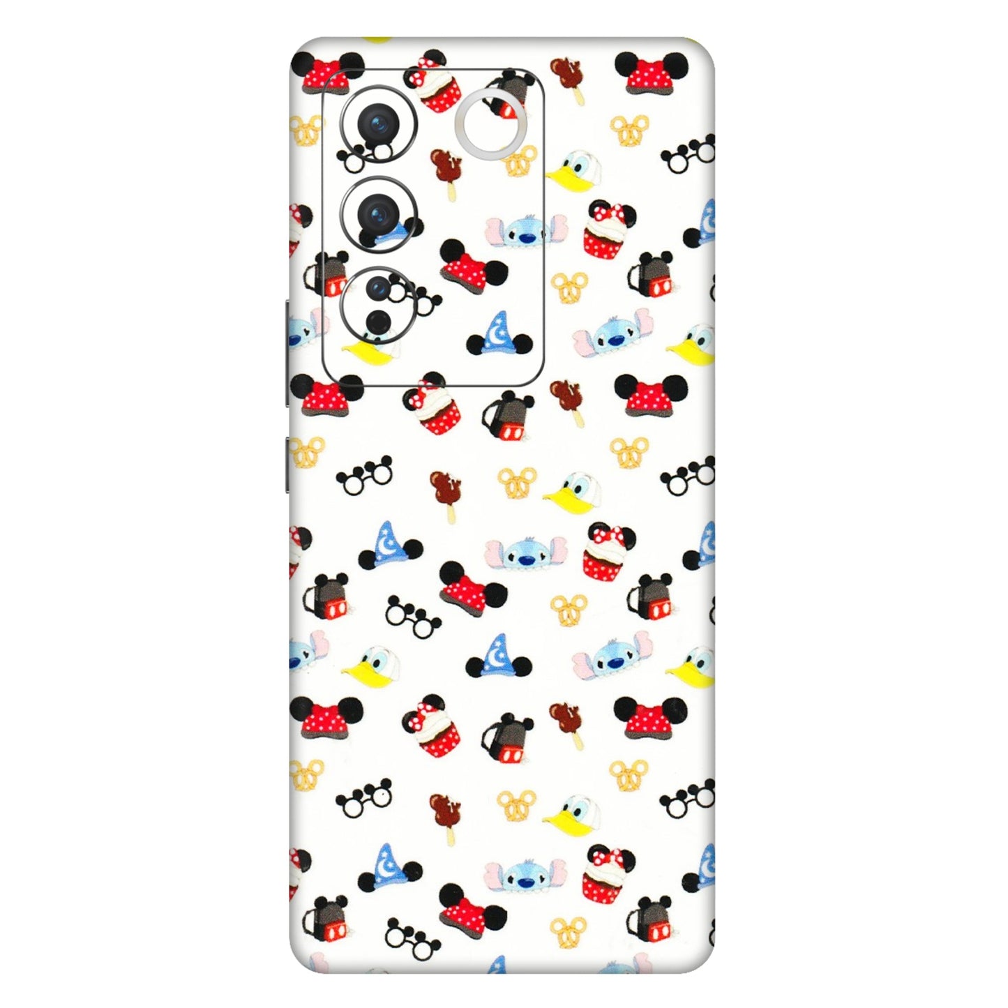 VIVO Z/V/X/T/U/S Series Phone Skins (All Models) - Minnie Mouse & Donald Doodles s - 3D Embossed Finish (L-194) Vivo V27 (5G)