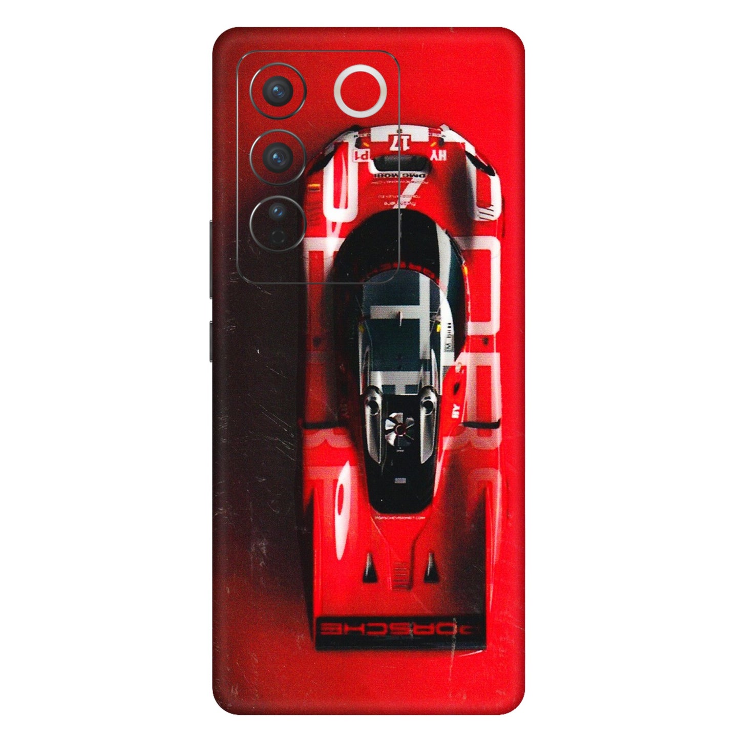 VIVO Z/V/X/T/U/S Series Phone Skins (All Models) - Red Porsche Car Logo - 3D Embossed Finish (L-315) Vivo V27 (5G)