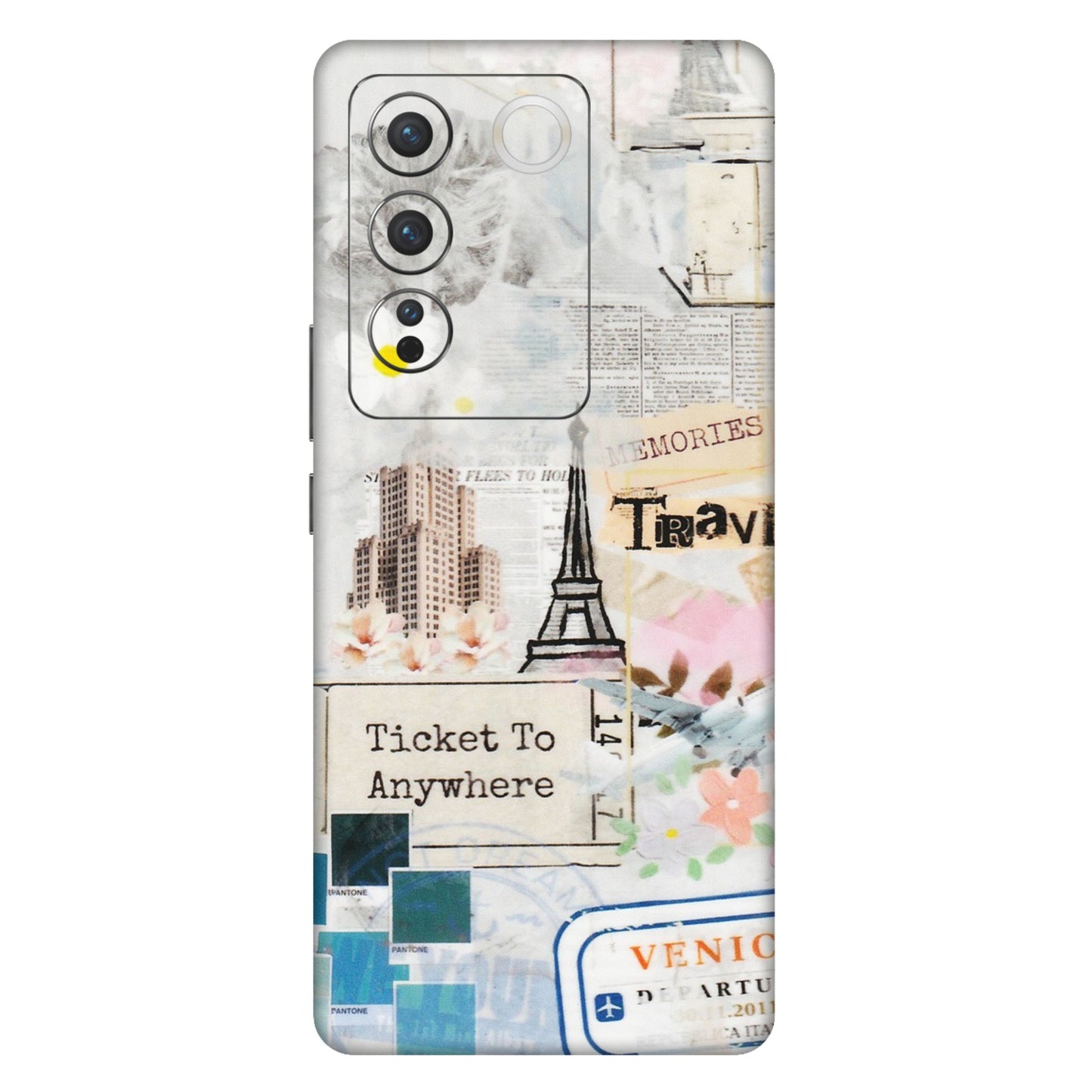 VIVO Z/V/X/T/U/S Series Phone Skins (All Models) - Travel Memories - Transparent Finish (T-09) Vivo V27 (5G)