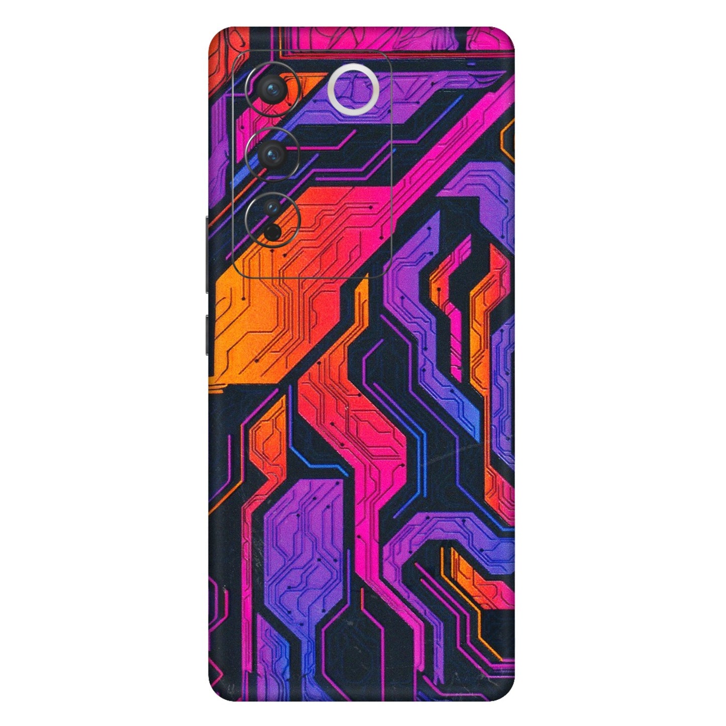 VIVO Z/V/X/T/U/S Series Phone Skins (All Models) - Tech Circuits Futuristic - 3D Embossed Finish (L-07) Vivo V27 Pro (5G)