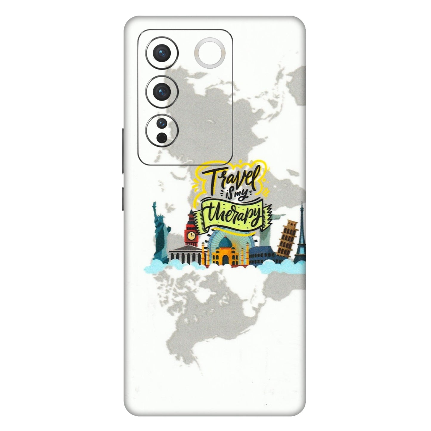 VIVO Z/V/X/T/U/S Series Phone Skins (All Models) - Travel Therapy - 3D Embossed Finish (L-199) Vivo V27 Pro (5G)