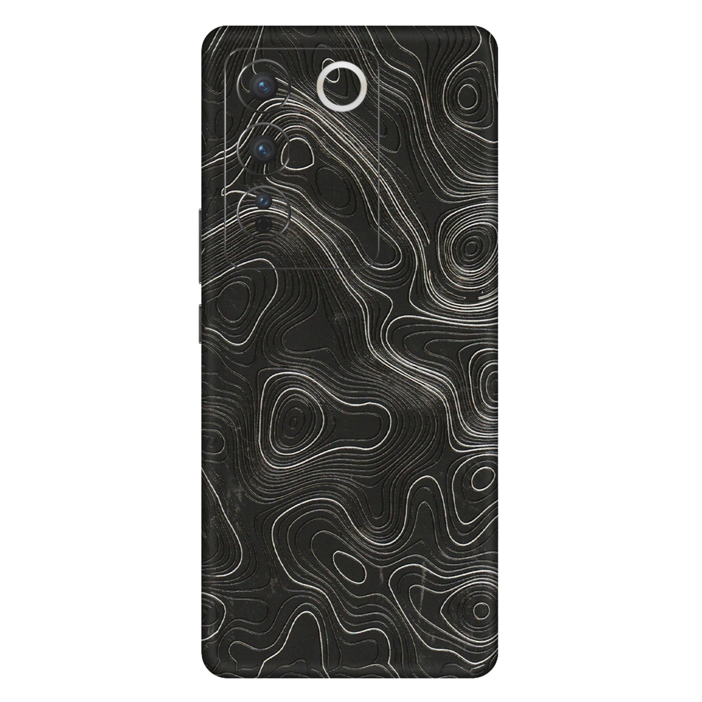 VIVO Z/V/X/T/U/S Series Phone Skins (All Models) - Abstract White Line Map - 3D Embossed Finish (L-269) Vivo V27 Pro (5G)