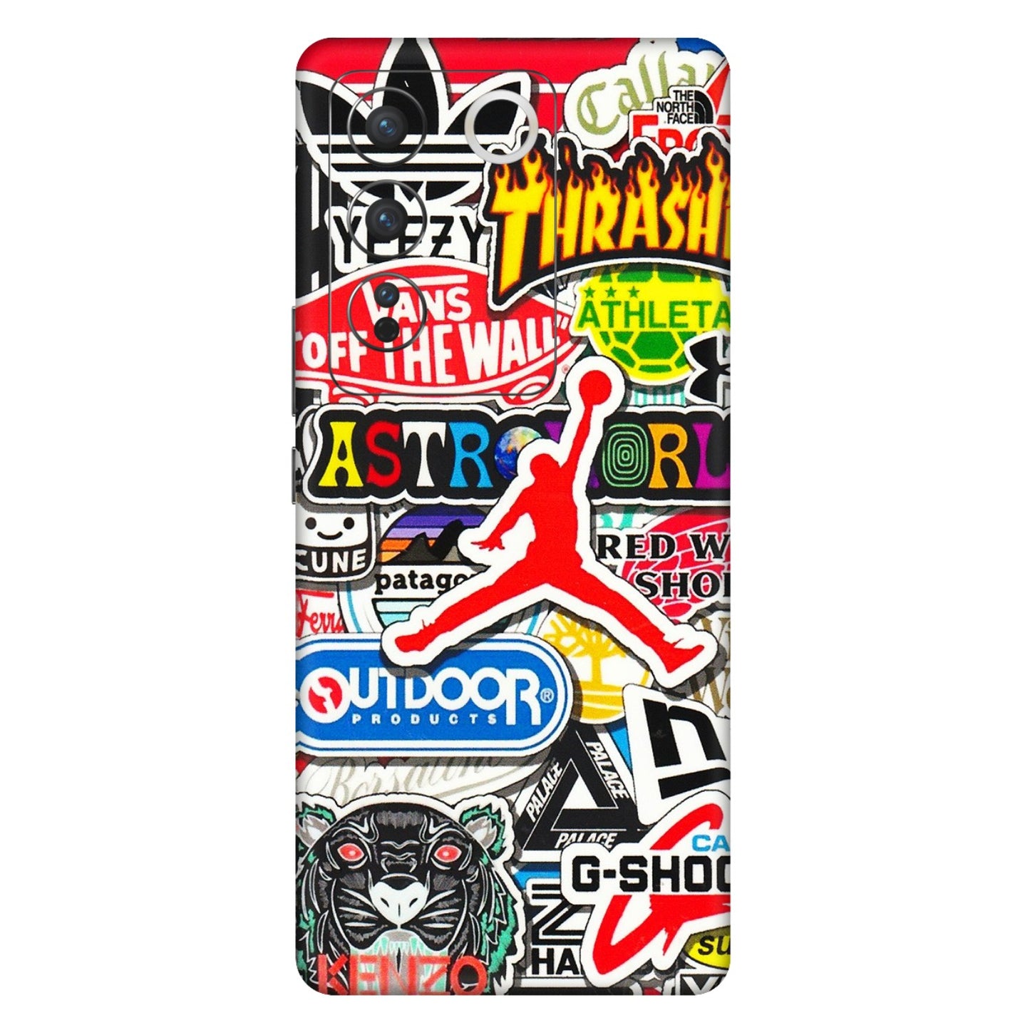VIVO Z/V/X/T/U/S Series Phone Skins (All Models) - Multi Brands Sticker Graffiti - 3D Embossed Finish (L-37) Vivo V27 Pro (5G)