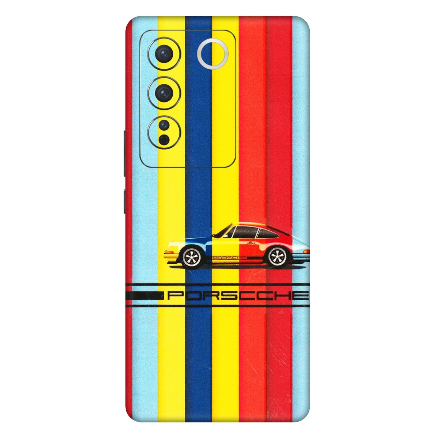 VIVO Z/V/X/T/U/S Series Phone Skins (All Models) - Multicolour Porche - 3D Embossed Finish (L-39) Vivo V27 Pro (5G)