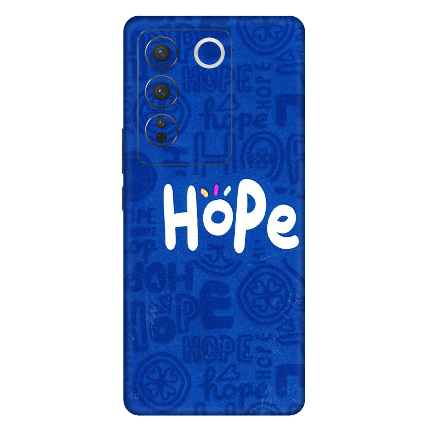 VIVO Z/V/X/T/U/S Series Phone Skins (All Models) - Hope Doodles Blue - 3D Embossed Finish (L-43) Vivo V27 Pro (5G)