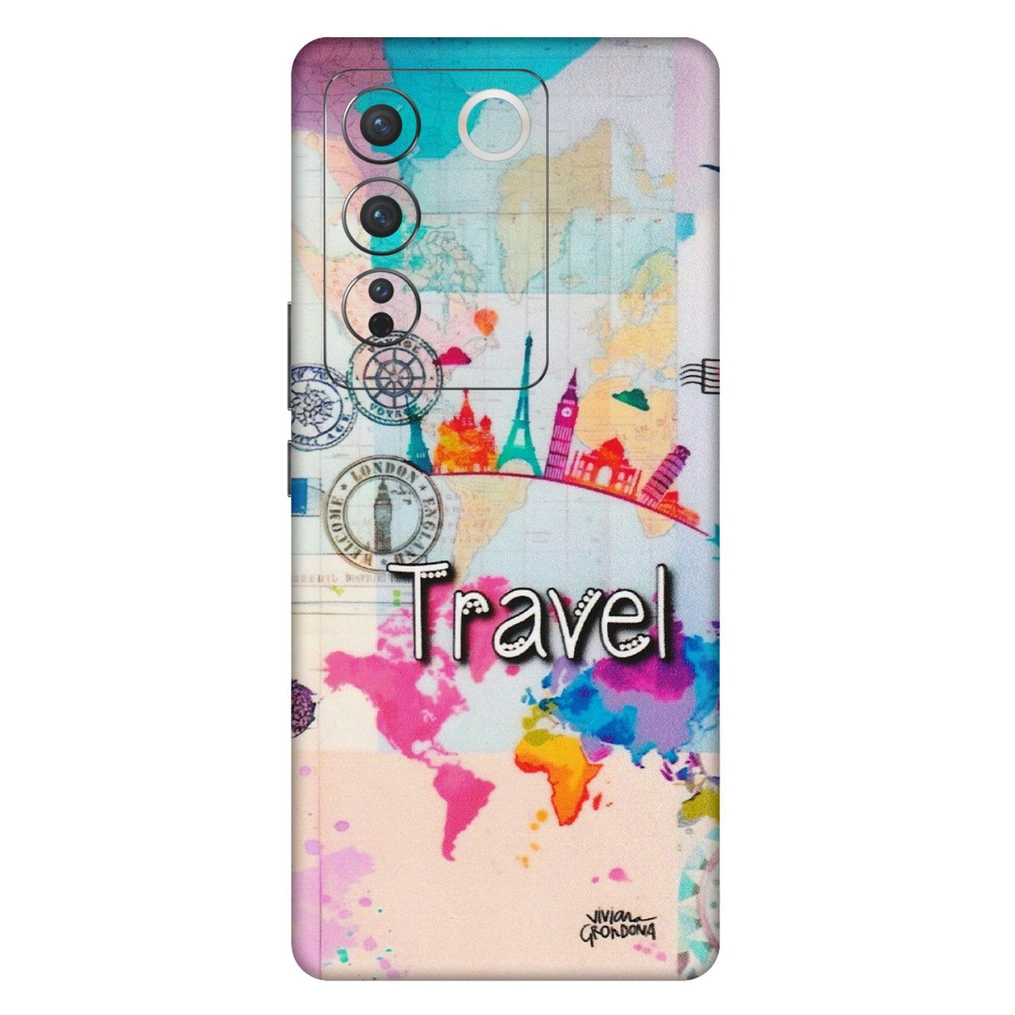 VIVO Z/V/X/T/U/S Series Phone Skins (All Models) - Travel The Wonders - Matte Finish (M-108) Vivo V27 Pro (5G)