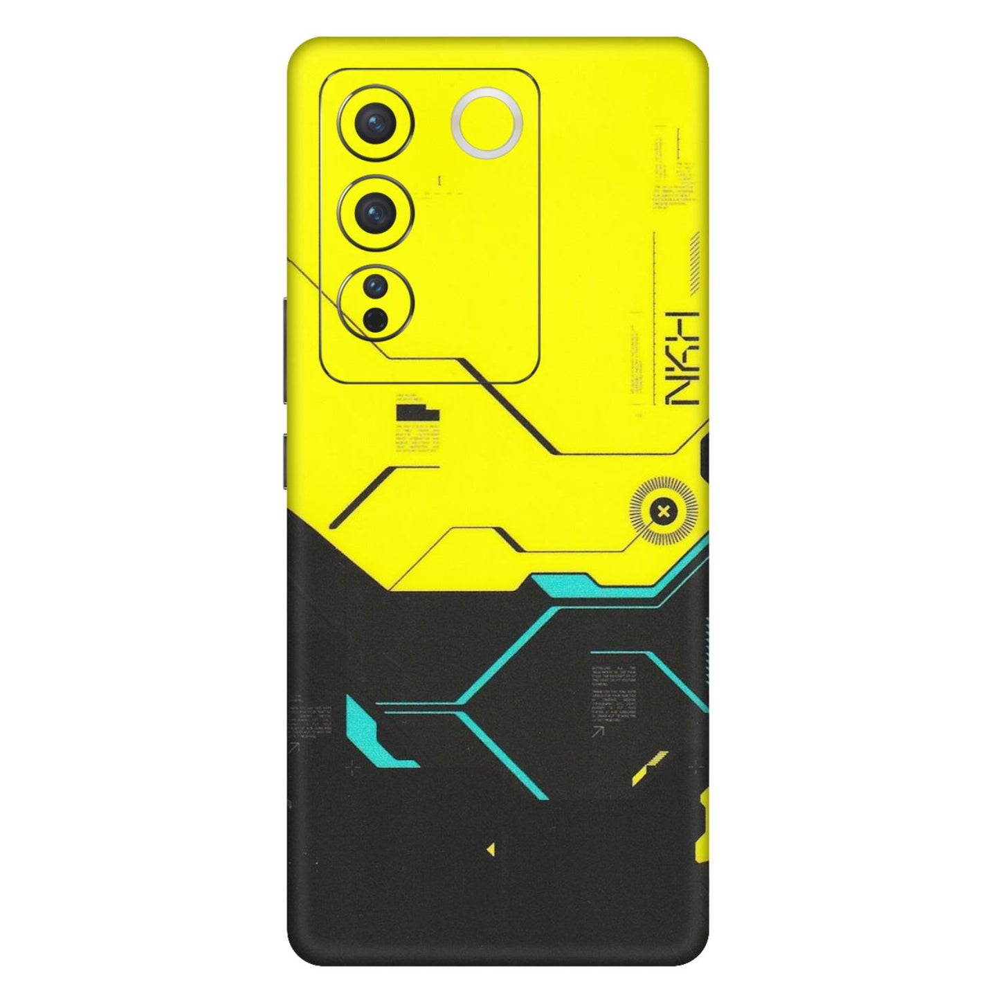 VIVO Z/V/X/T/U/S Series Phone Skins (All Models) - Black Yellow Technica - Matte Finish (M-53) Vivo V27 Pro (5G)