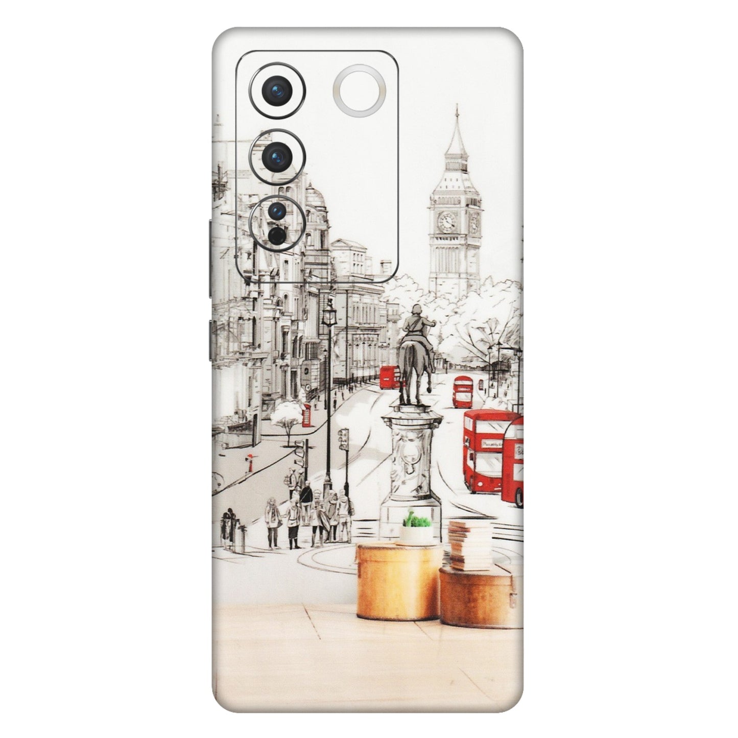 VIVO Z/V/X/T/U/S Series Phone Skins (All Models) - London Street - Transparent Finish (T-02) Vivo V27 Pro (5G)
