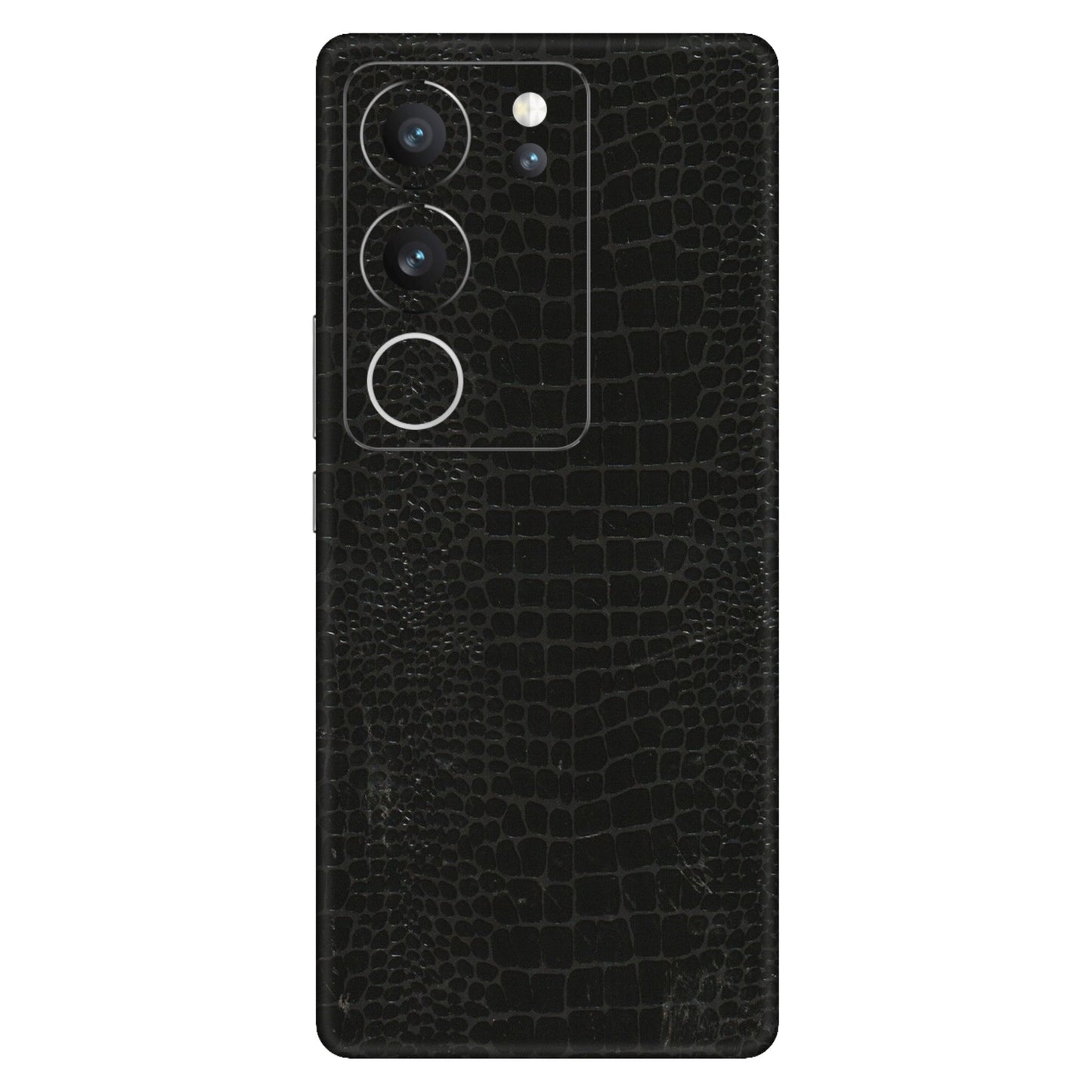 VIVO Z/V/X/T/U/S Series Phone Skins (All Models) - Snake Leather Black - 3D Embossed Finish (L-107) Vivo V29 (5G)