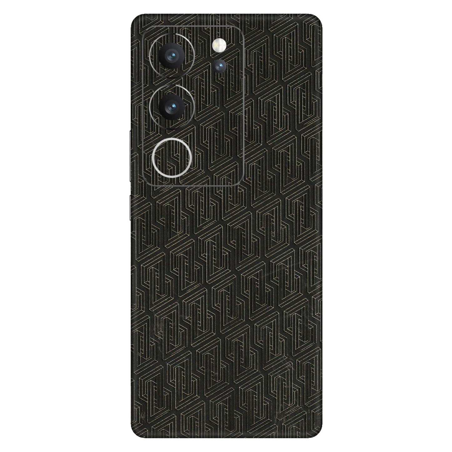 VIVO Z/V/X/T/U/S Series Phone Skins (All Models) - Black Abstract Pattern - 3D Embossed Finish (L-117) Vivo V29 (5G)
