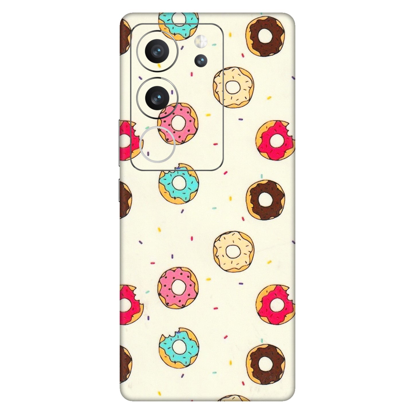 VIVO Z/V/X/T/U/S Series Phone Skins (All Models) - Mini Donuts Doodle Art - 3D Embossed Finish (L-122) Vivo V29 (5G)