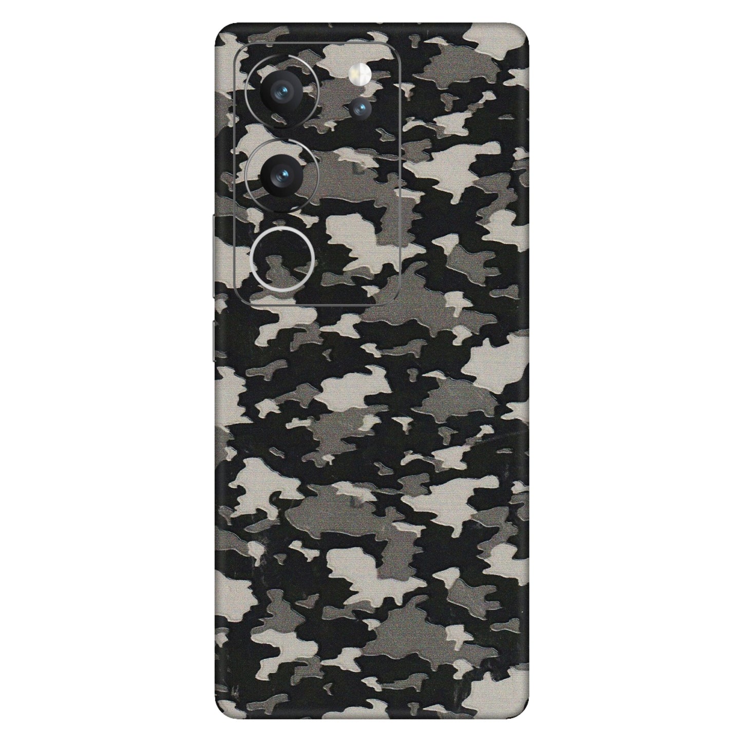 VIVO Z/V/X/T/U/S Series Phone Skins (All Models) - Black/Grey Camoflaunge - 3D Embossed Finish (L-142) Vivo V29 (5G)