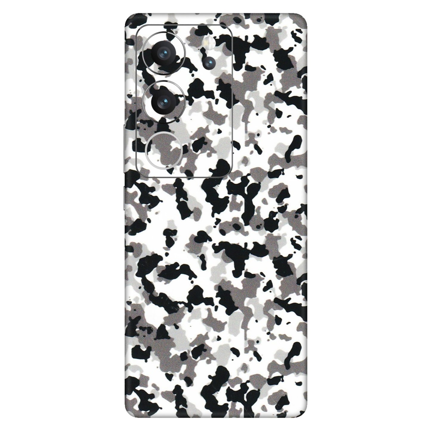 VIVO Z/V/X/T/U/S Series Phone Skins (All Models) - White Black Camouflage - 3D Embossed Finish (L-18) Vivo V29 (5G)
