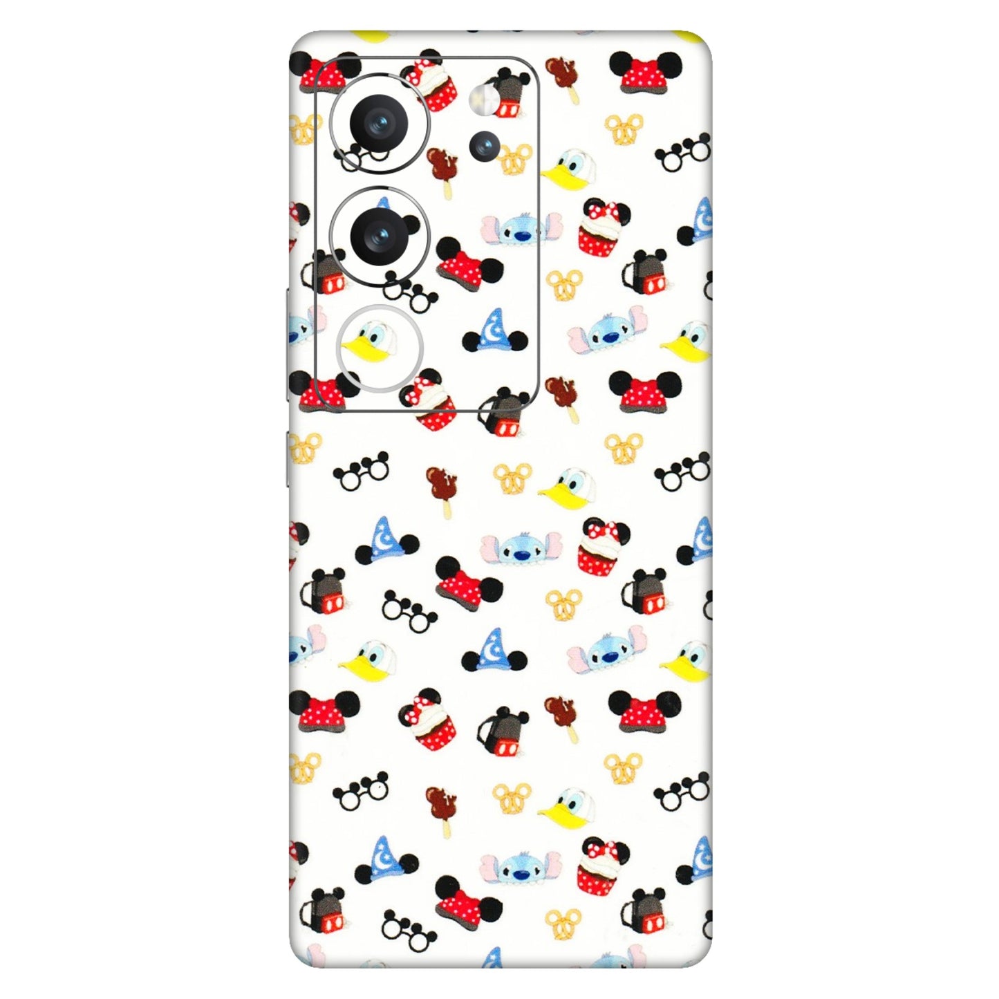 VIVO Z/V/X/T/U/S Series Phone Skins (All Models) - Minnie Mouse & Donald Doodles s - 3D Embossed Finish (L-194) Vivo V29 (5G)