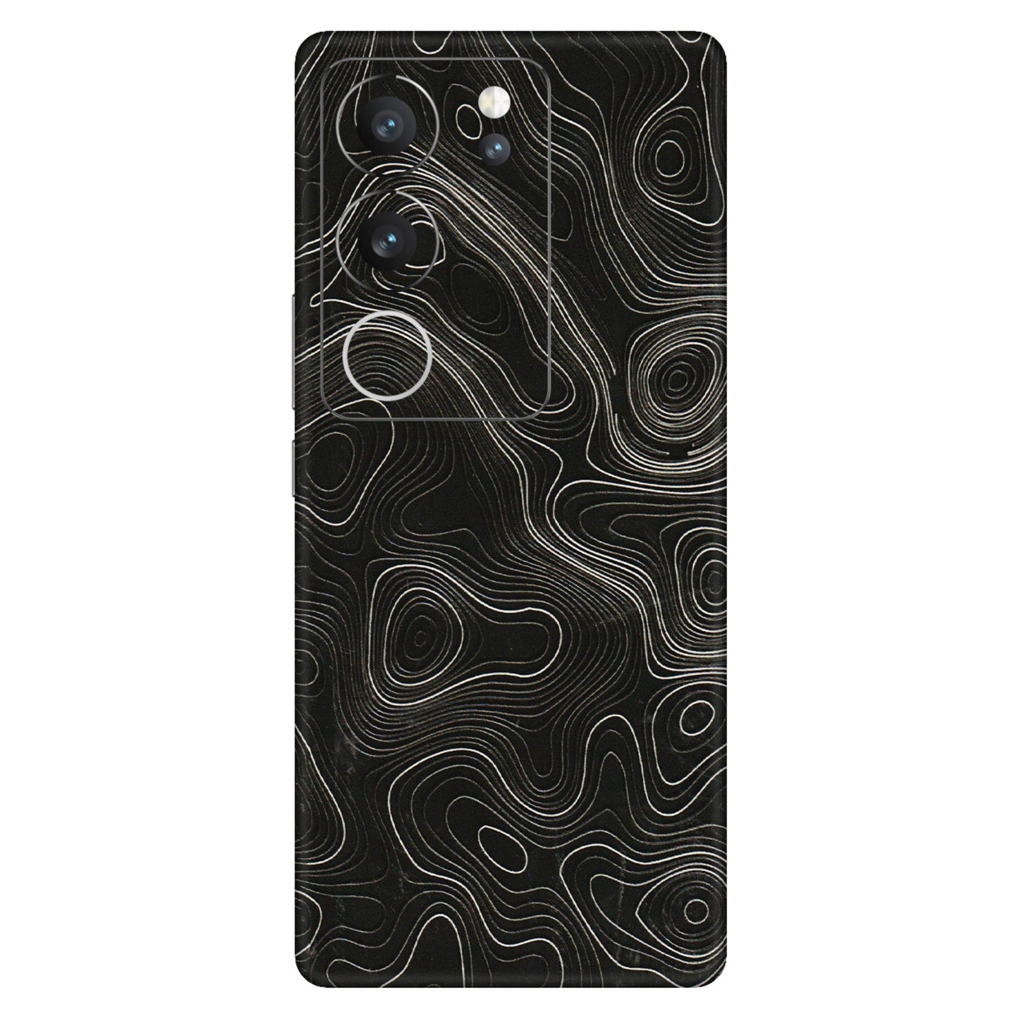 VIVO Z/V/X/T/U/S Series Phone Skins (All Models) - Black Swirl - 3D Embossed Finish (L-196) Vivo V29 (5G)
