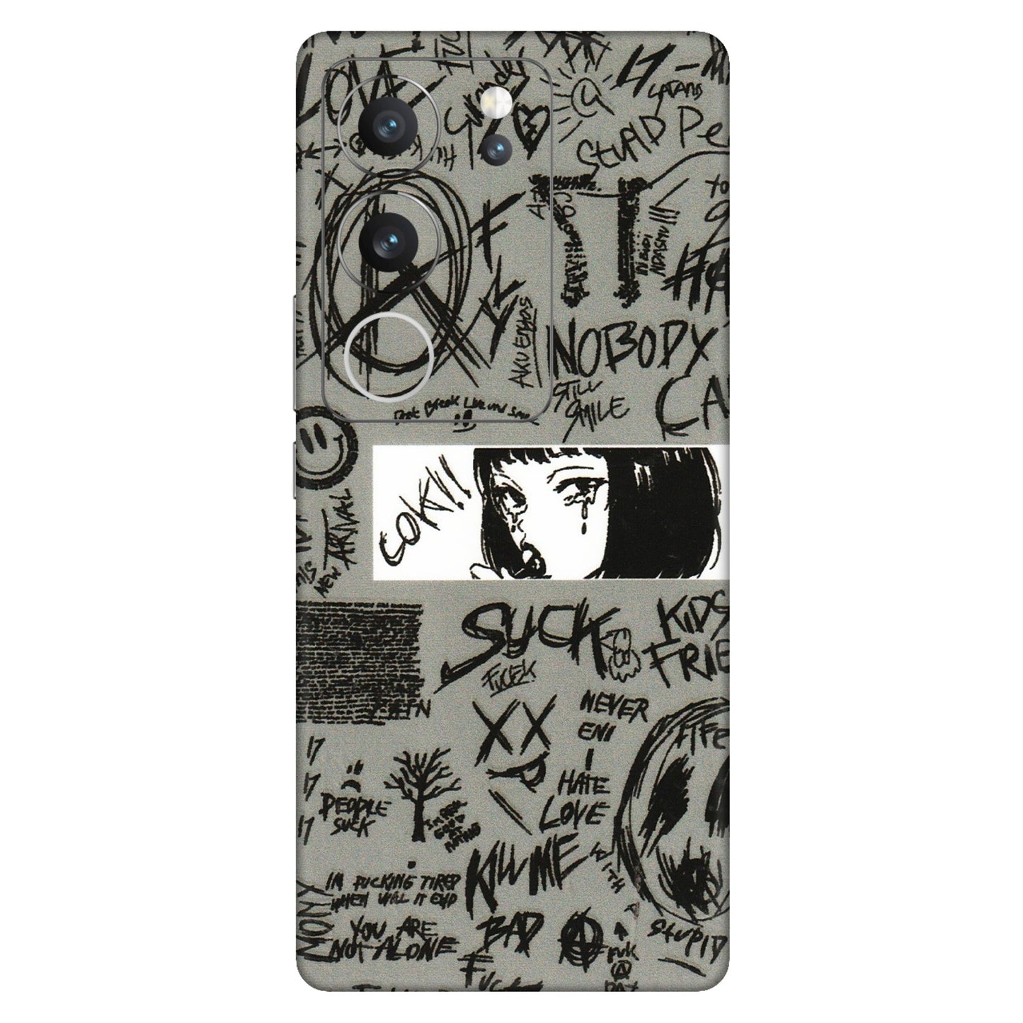 VIVO Z/V/X/T/U/S Series Phone Skins (All Models) - Never Have Love Anime - 3D Embossed Finish (L-260) Vivo V29 (5G)