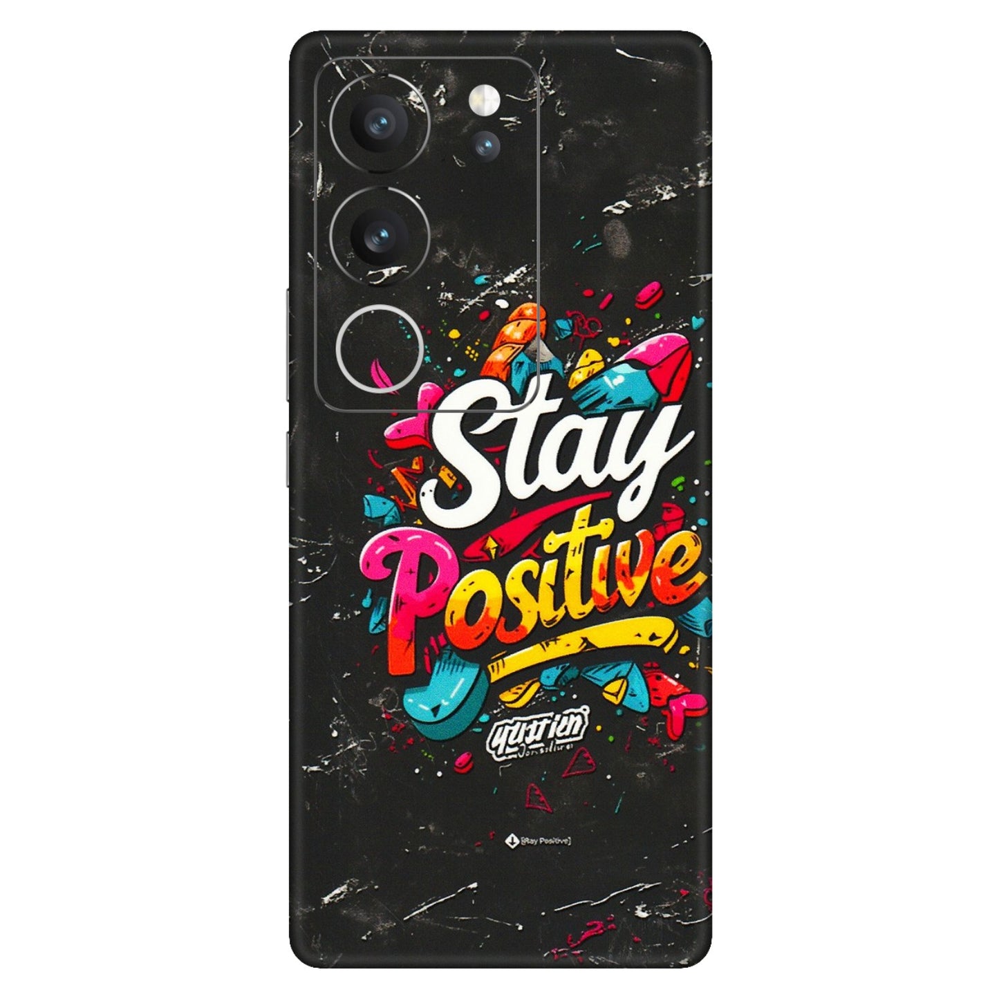 VIVO Z/V/X/T/U/S Series Phone Skins (All Models) - Stay Positive Black - 3D Embossed Finish (L-31) Vivo V29 (5G)