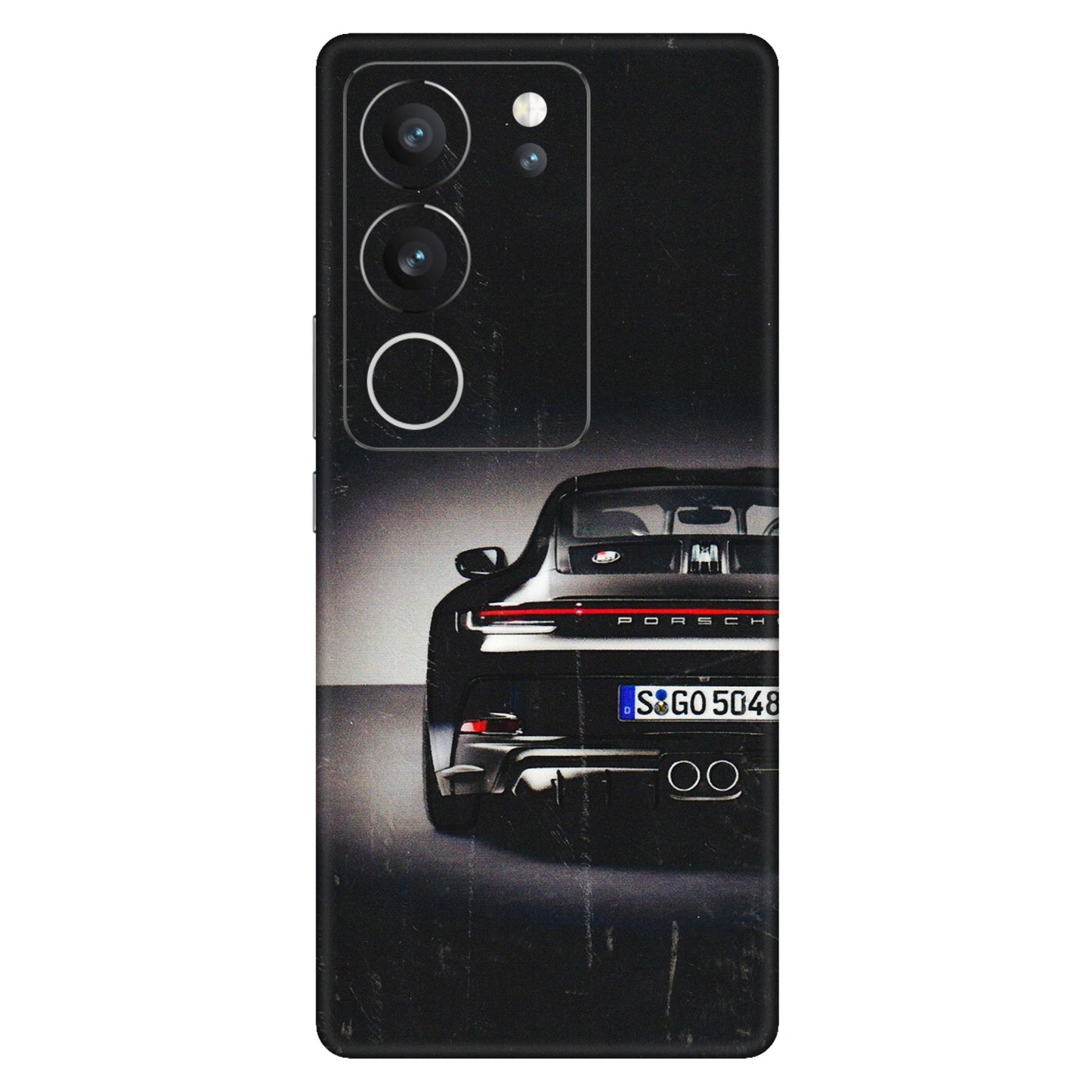 VIVO Z/V/X/T/U/S Series Phone Skins (All Models) - New Black Porsche GT3 - 3D Embossed Finish (L-327) Vivo V29 (5G)