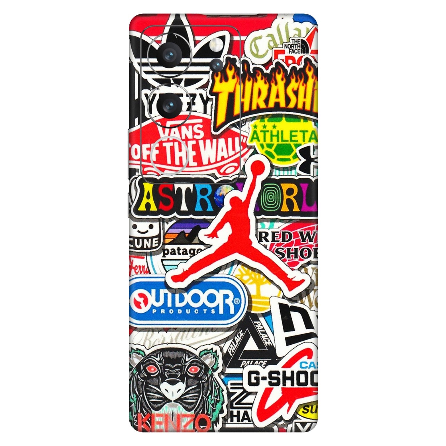 VIVO Z/V/X/T/U/S Series Phone Skins (All Models) - Multi Brands Sticker Graffiti - 3D Embossed Finish (L-37) Vivo V29 (5G)