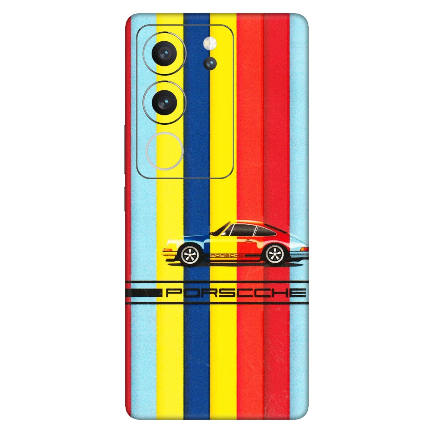 VIVO Z/V/X/T/U/S Series Phone Skins (All Models) - Multicolour Porche - 3D Embossed Finish (L-39) Vivo V29 (5G)