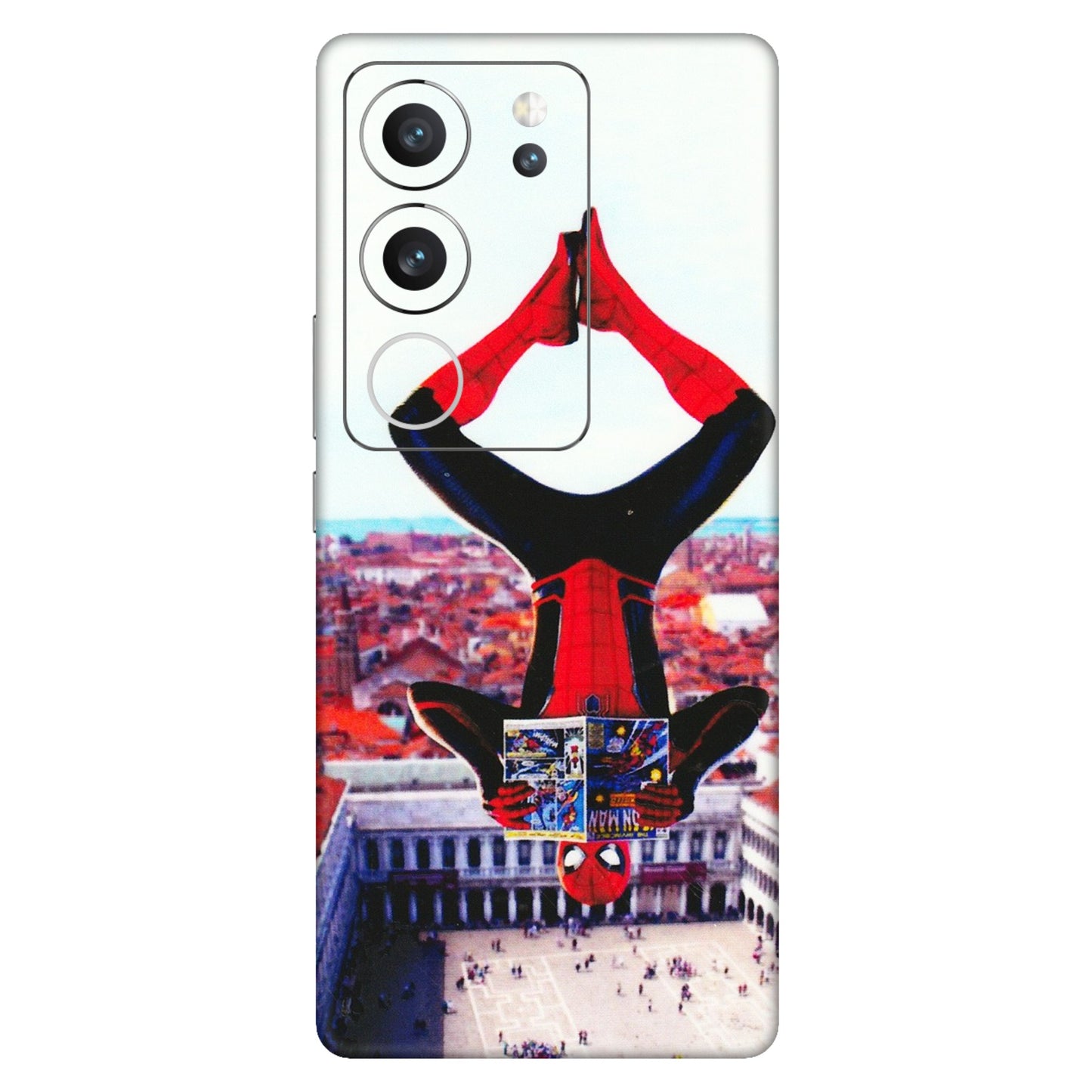 VIVO Z/V/X/T/U/S Series Phone Skins (All Models) - Spiderman Hanging - 3D Embossed Finish (L-53) Vivo V29 (5G)