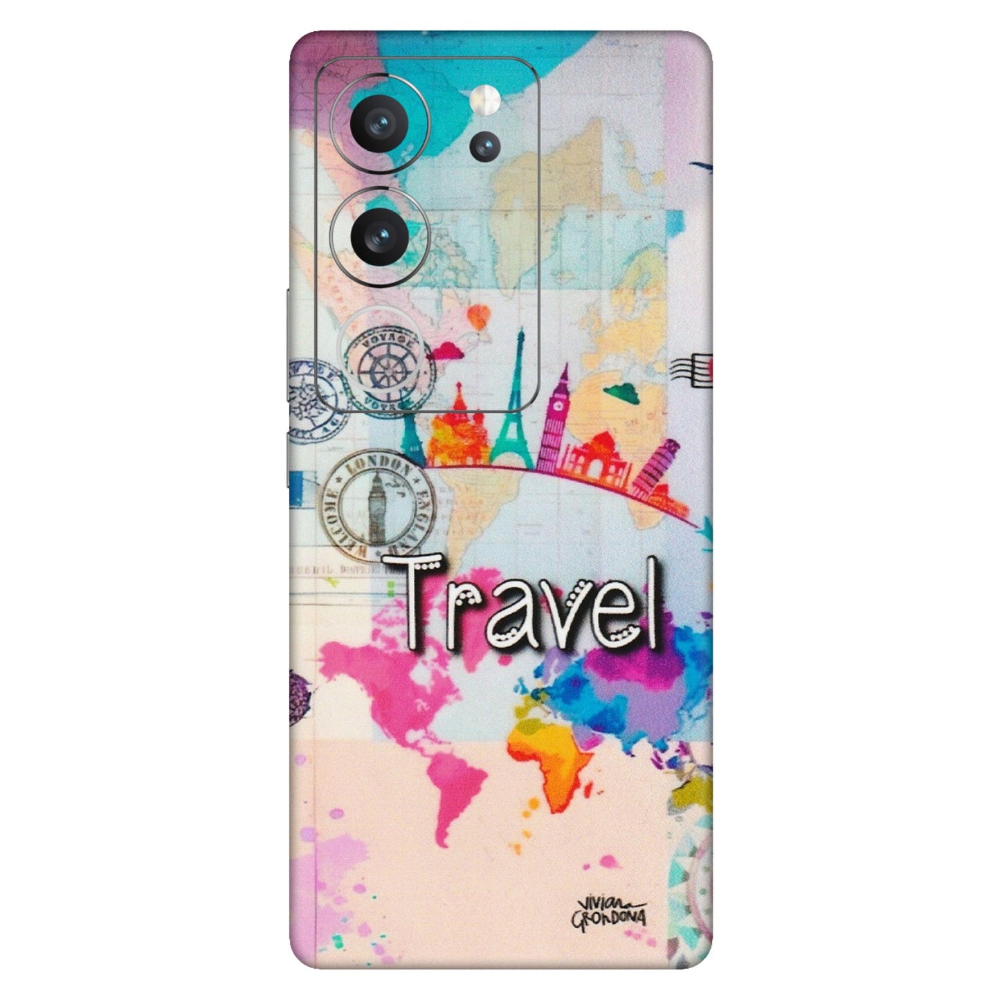 VIVO Z/V/X/T/U/S Series Phone Skins (All Models) - Travel The Wonders - Matte Finish (M-108) Vivo V29 (5G)