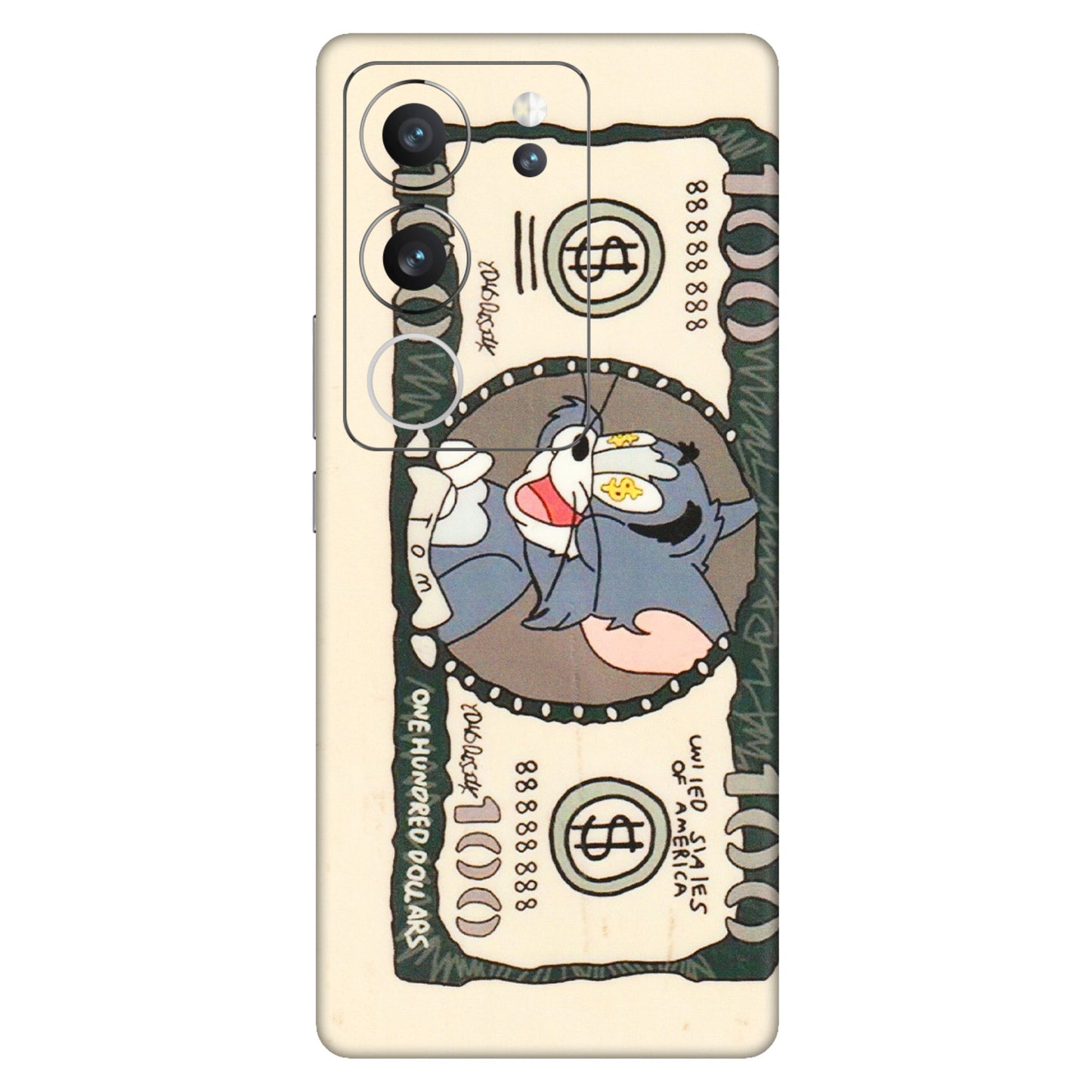 VIVO Z/V/X/T/U/S Series Phone Skins (All Models) - One Hundred Dollar Tom - Transparent Finish (T-16) Vivo V29 (5G)