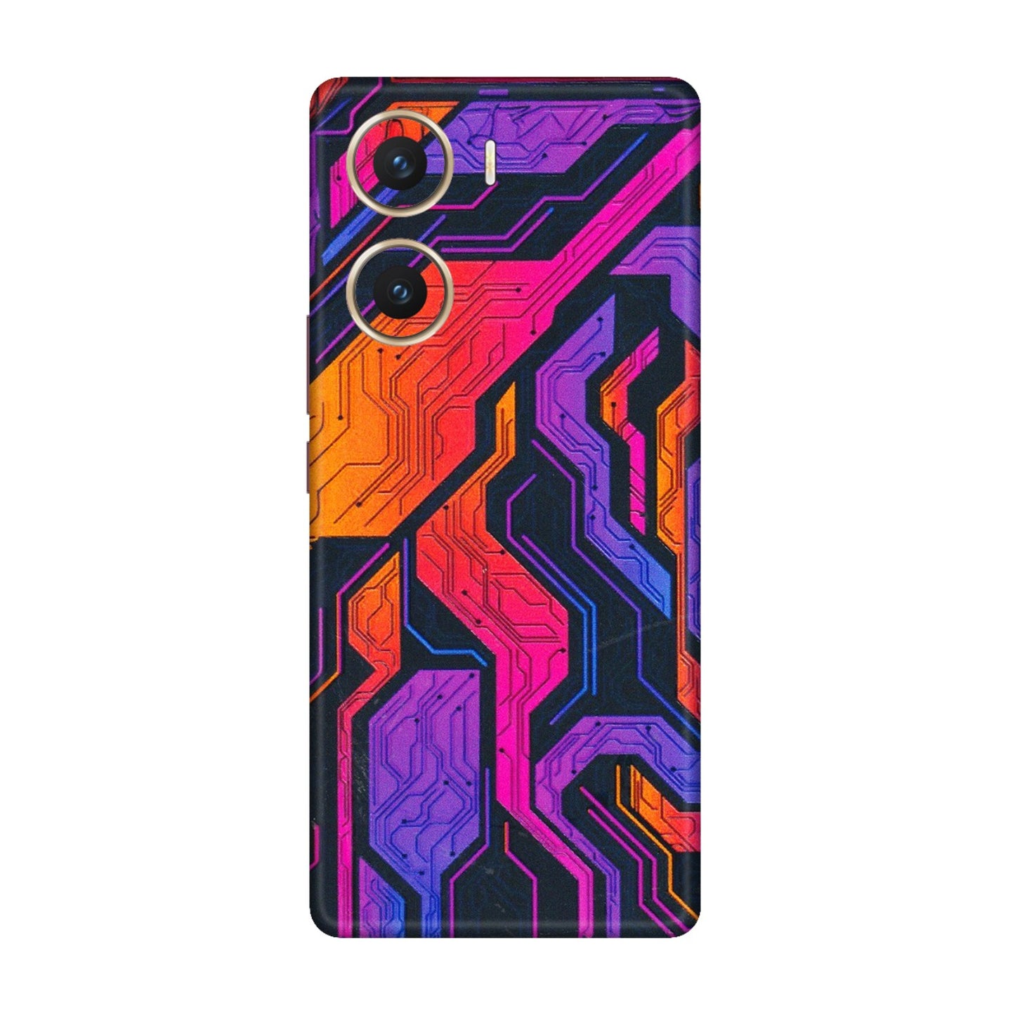 VIVO Z/V/X/T/U/S Series Phone Skins (All Models) - Tech Circuits Futuristic - 3D Embossed Finish (L-07) Vivo V29e (5G)