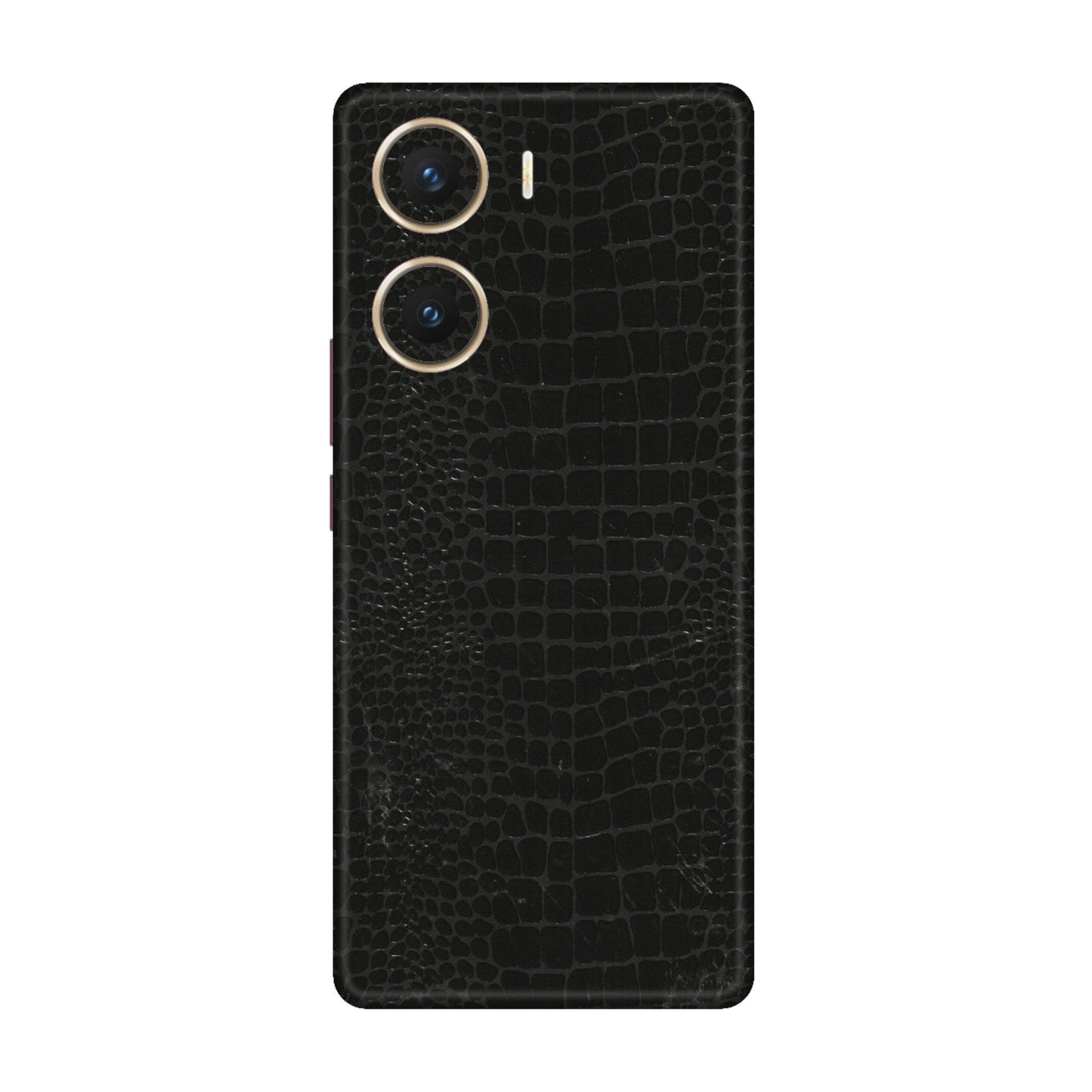 VIVO Z/V/X/T/U/S Series Phone Skins (All Models) - Snake Leather Black - 3D Embossed Finish (L-107) Vivo V29e (5G)