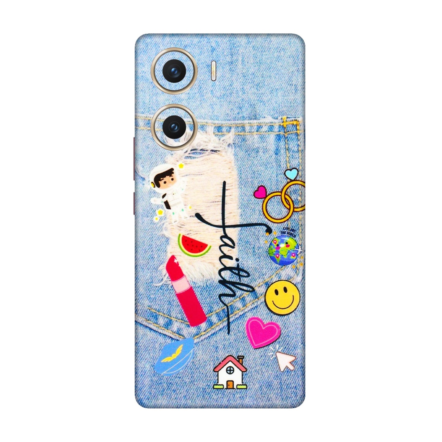 VIVO Z/V/X/T/U/S Series Phone Skins (All Models) - Denim Jeans Pocket - 3D Embossed Finish (L-134) Vivo V29e (5G)