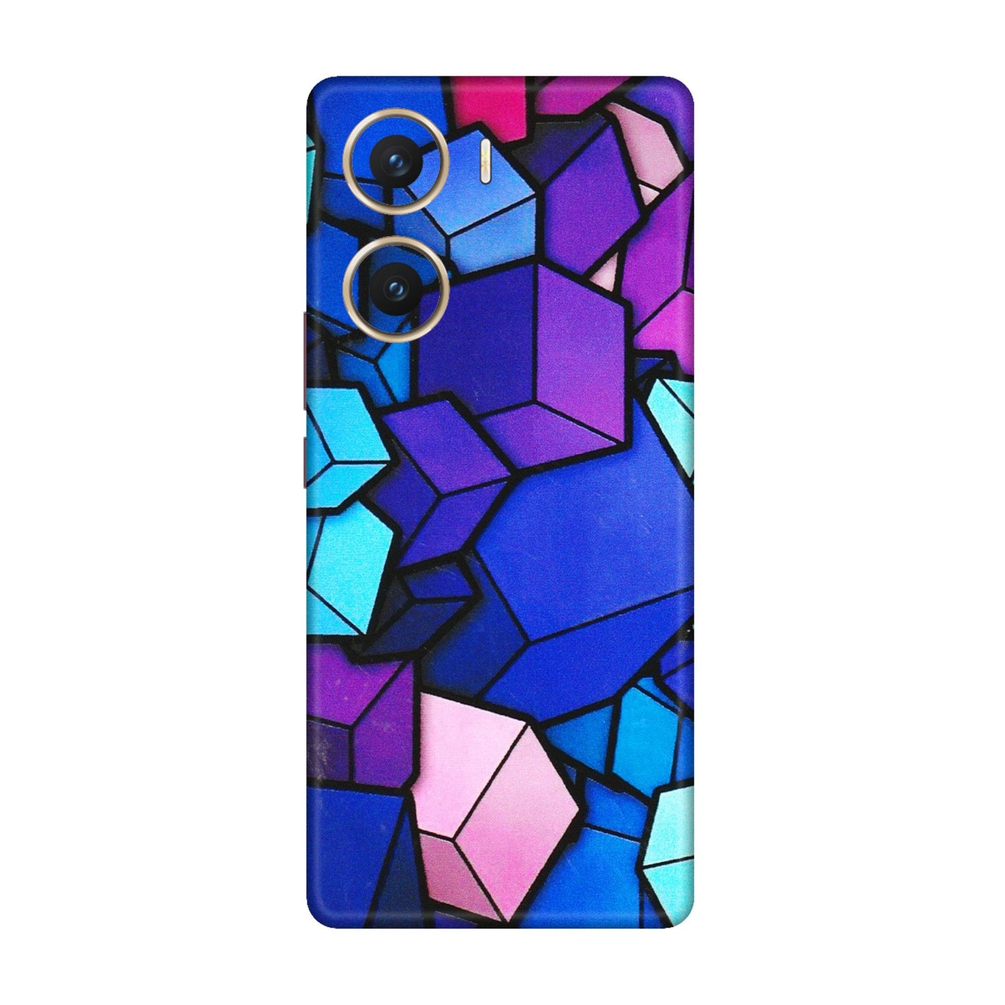 VIVO Z/V/X/T/U/S Series Phone Skins (All Models) - Cube Doodle - 3D Embossed Finish (L-141) Vivo V29e (5G)