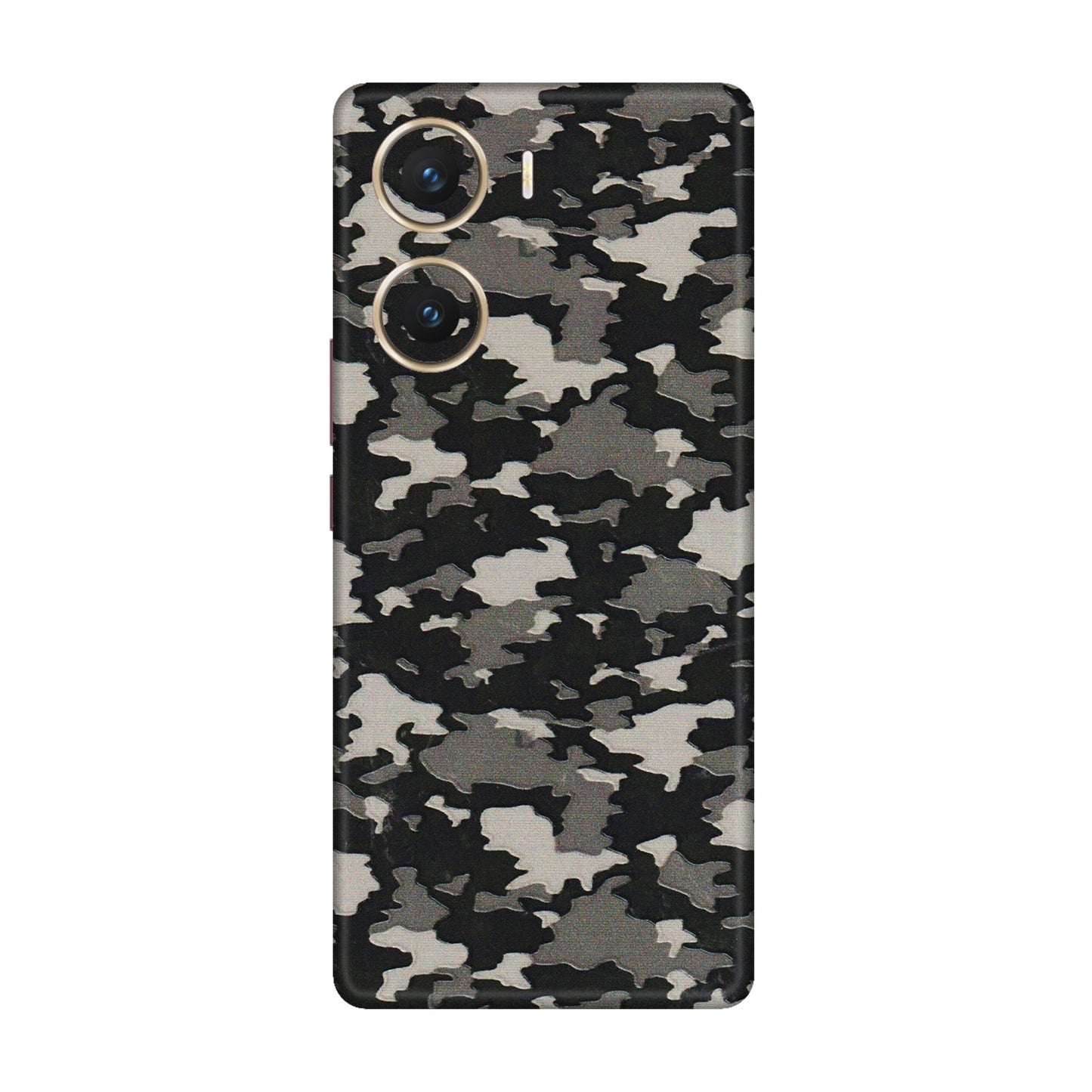 VIVO Z/V/X/T/U/S Series Phone Skins (All Models) - Black/Grey Camoflaunge - 3D Embossed Finish (L-142) Vivo V29e (5G)
