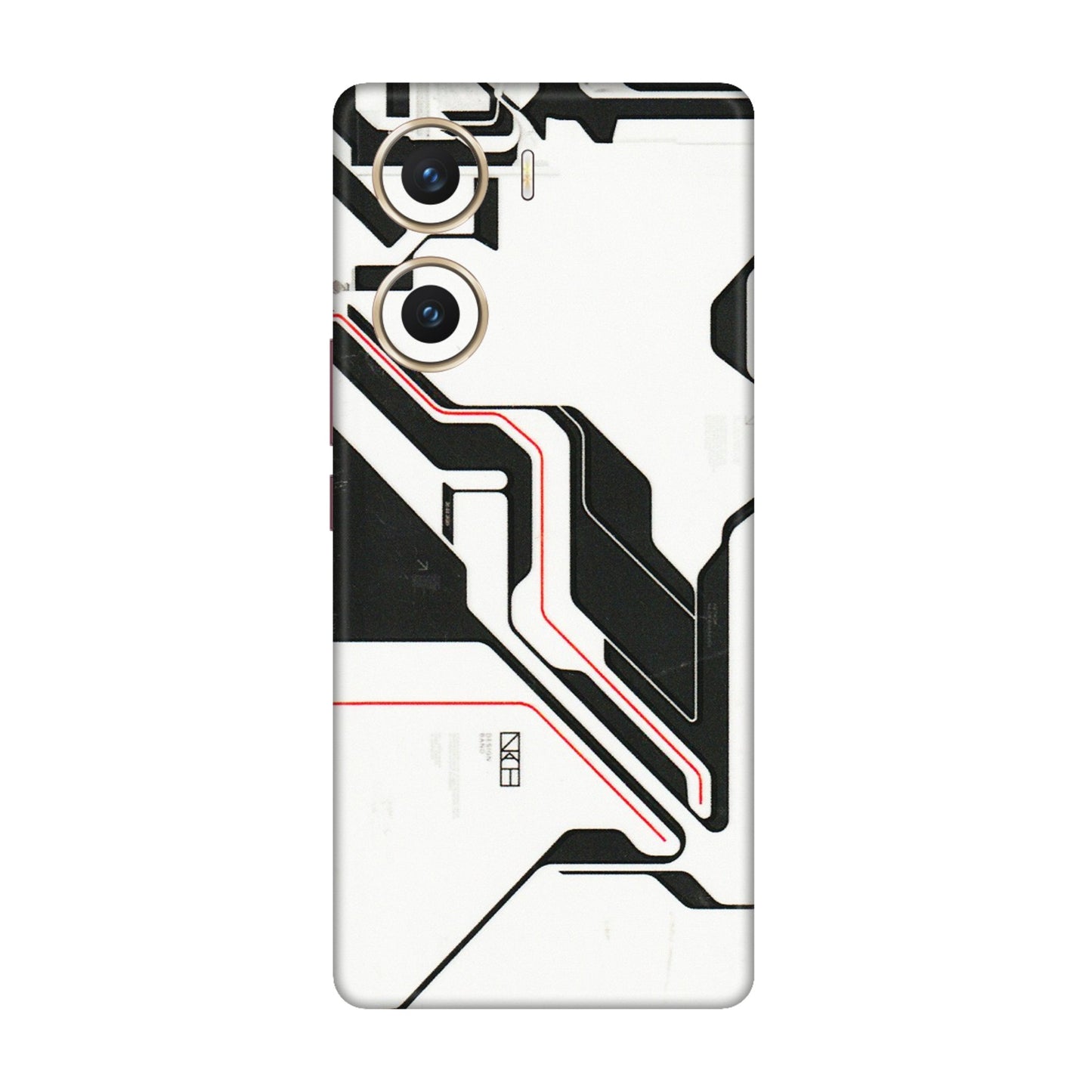 VIVO Z/V/X/T/U/S Series Phone Skins (All Models) - White Techy Logo - 3D Embossed Finish (L-312) Vivo V29e (5G)