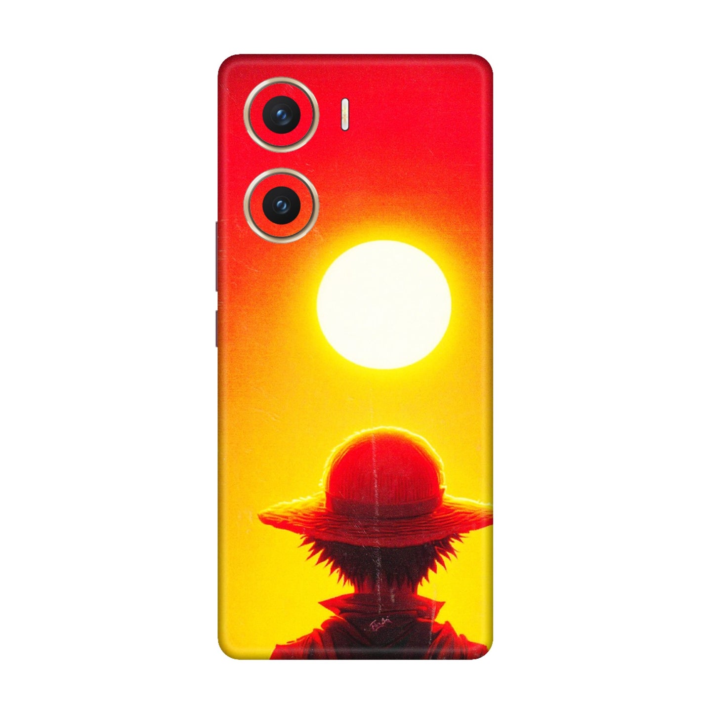 VIVO Z/V/X/T/U/S Series Phone Skins (All Models) - Cool Sunset With Monkey D.Luffy Anime - 3D Embossed Finish (L-329) Vivo V29e (5G)
