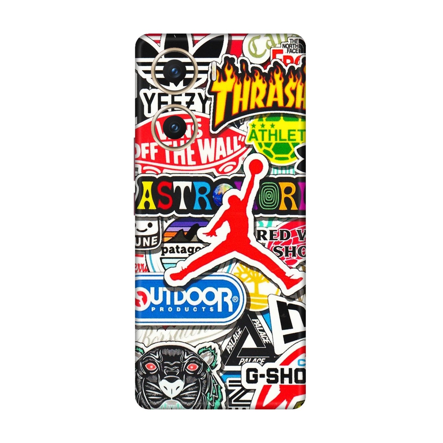 VIVO Z/V/X/T/U/S Series Phone Skins (All Models) - Multi Brands Sticker Graffiti - 3D Embossed Finish (L-37) Vivo V29e (5G)