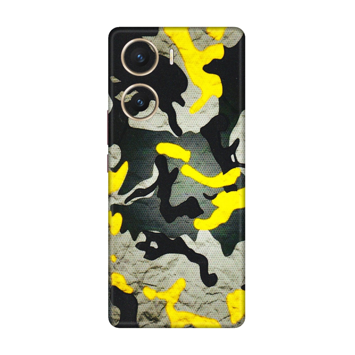 VIVO Z/V/X/T/U/S Series Phone Skins (All Models) - Yellow Camouflage - 3D Embossed Finish (L-61) Vivo V29e (5G)