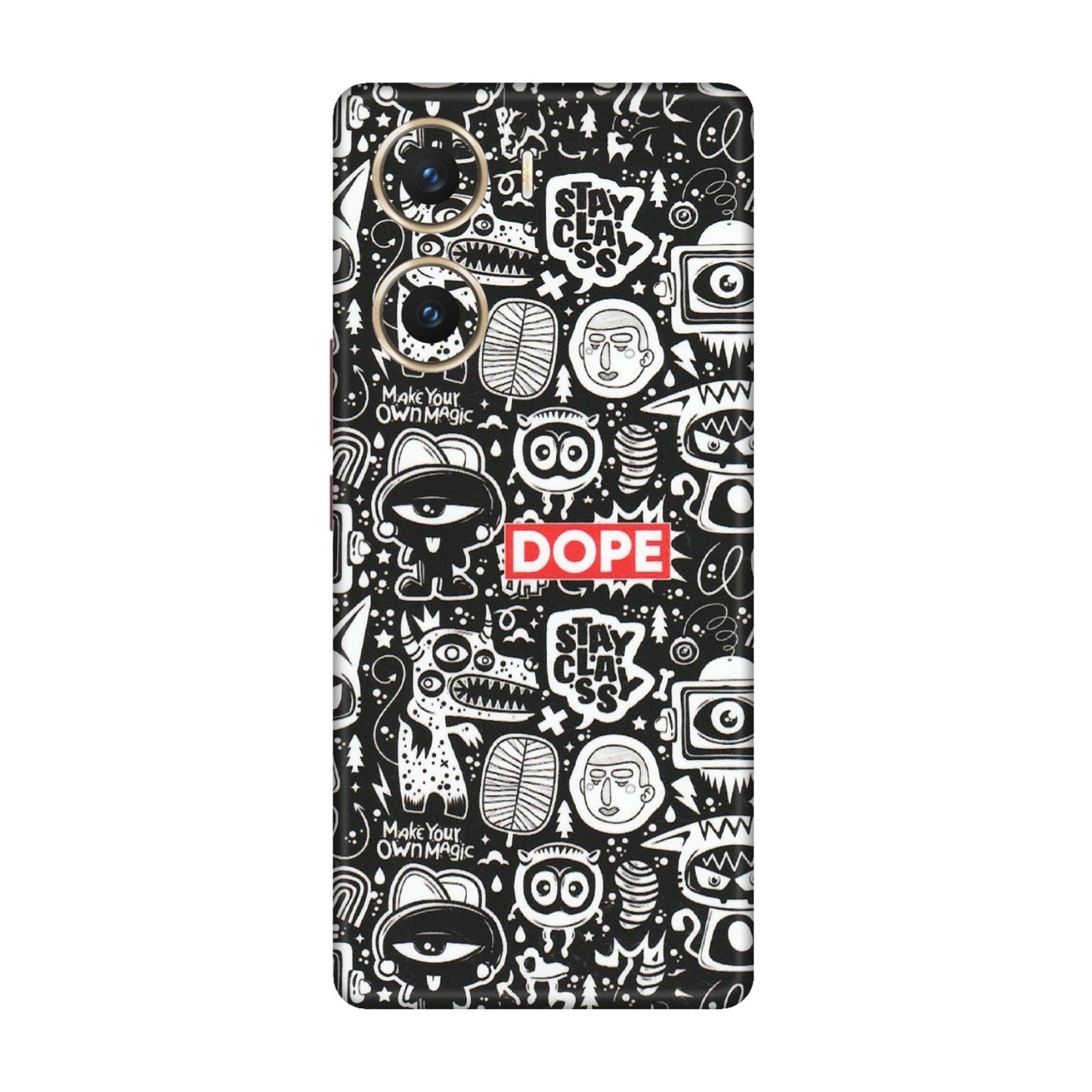 VIVO Z/V/X/T/U/S Series Phone Skins (All Models) - Dope Stay Classy Black Doodles - Matte Finish (M-126) Vivo V29e (5G)