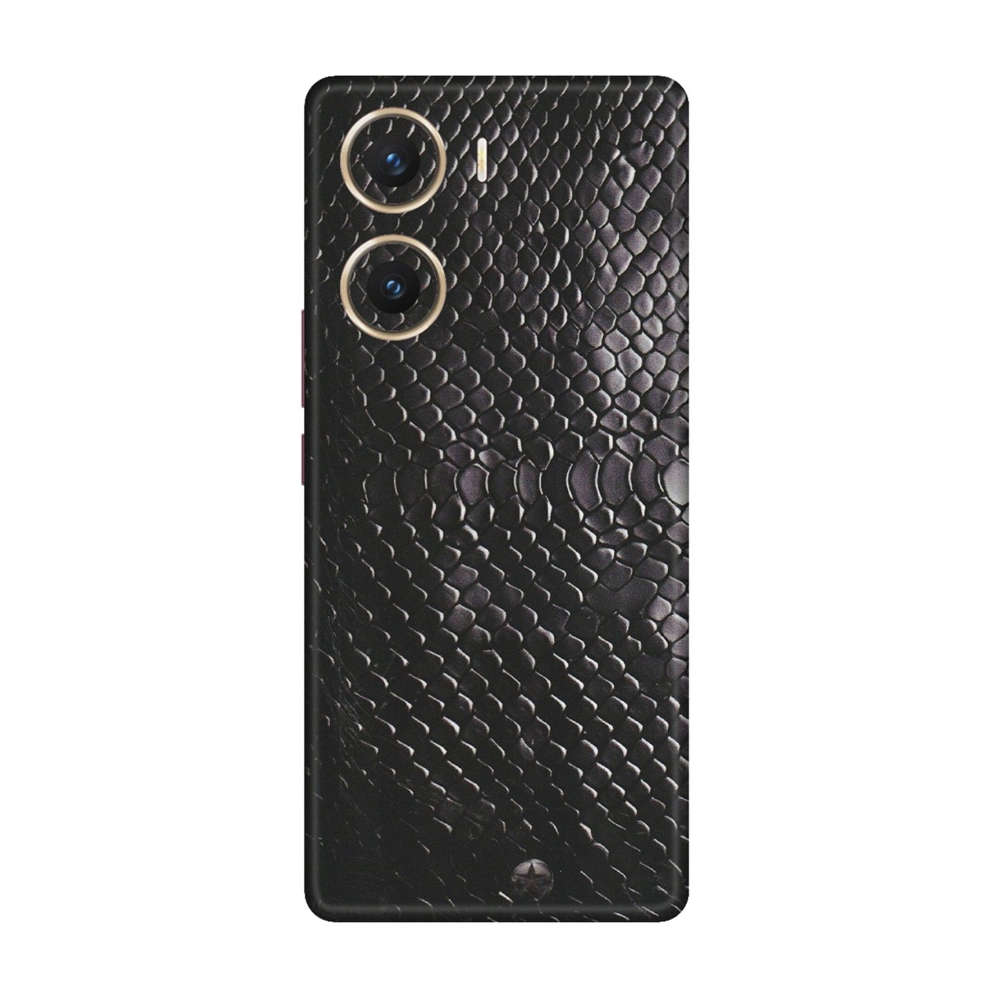 VIVO Z/V/X/T/U/S Series Phone Skins (All Models) - Black Snack Leather - Matte Finish (M-147) Vivo V29e (5G)