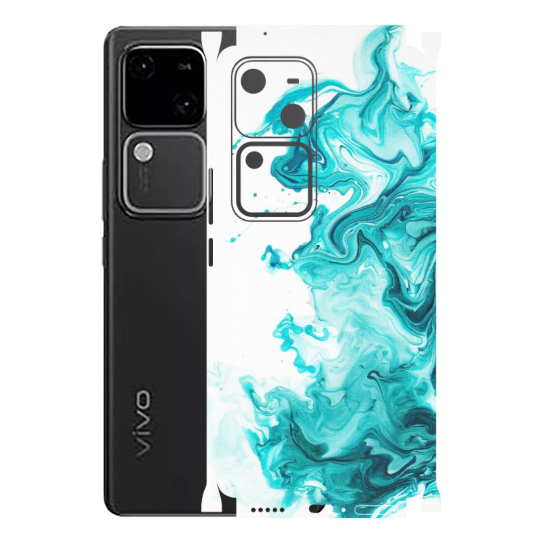 VIVO Z/V/X/T/U/S Series Phone Skins (All Models) - Sky Blue Abstract Colour - Matte Finish (M-146) Vivo V30 5G