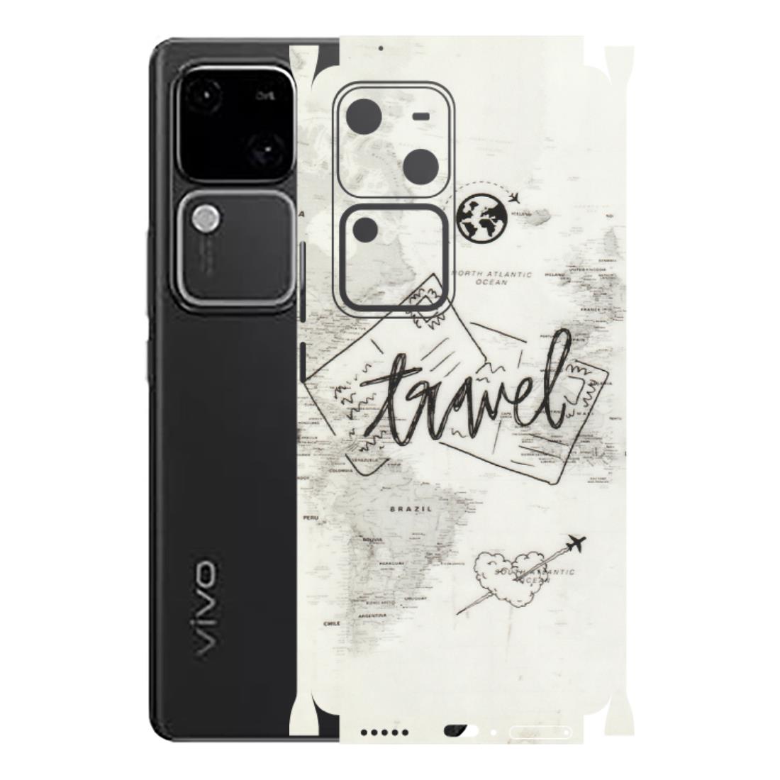 VIVO Z/V/X/T/U/S Series Phone Skins (All Models) - Travel Ticket - Transparent Finish (T-06) Vivo V30 5G