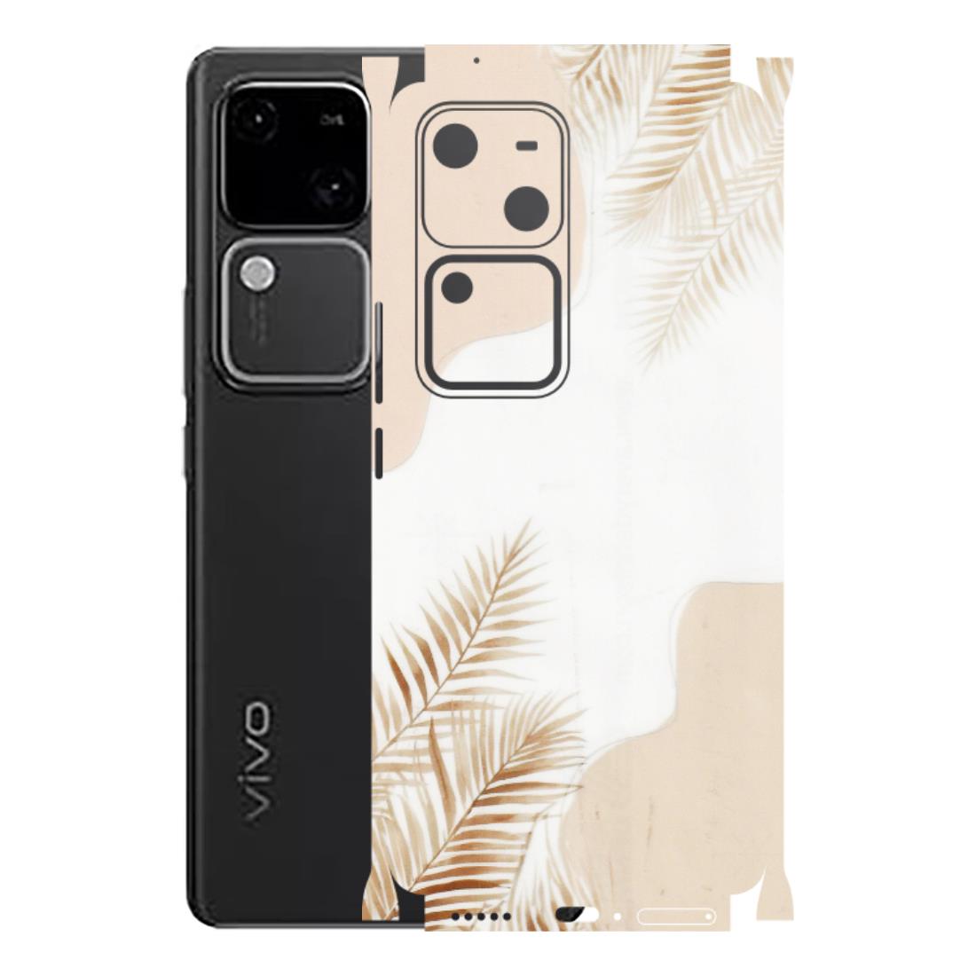 VIVO Z/V/X/T/U/S Series Phone Skins (All Models) - Gold Petals Abstract - Transparent Finish (T-08) Vivo V30 5G