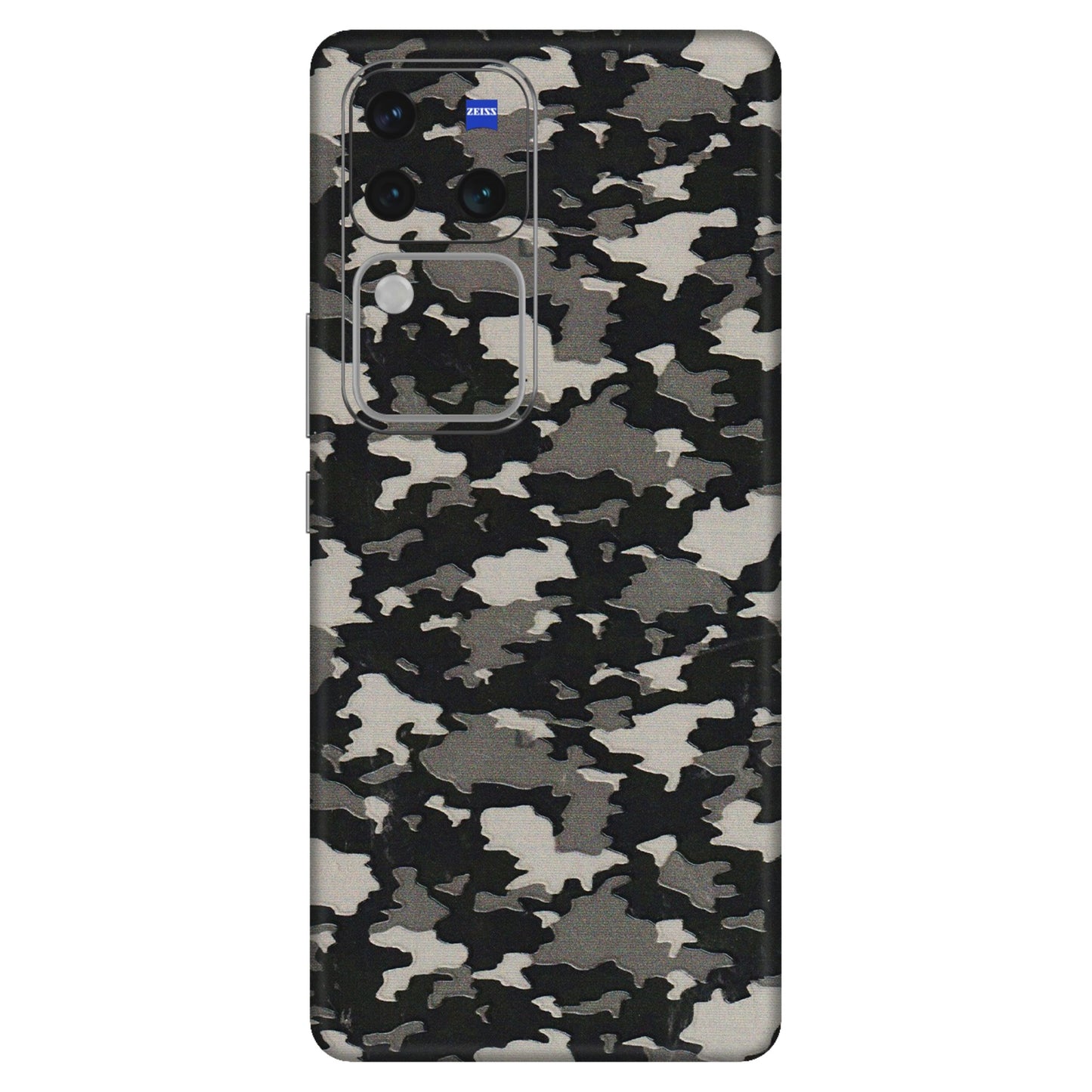 VIVO Z/V/X/T/U/S Series Phone Skins (All Models) - Black/Grey Camoflaunge - 3D Embossed Finish (L-142) Vivo V30 Pro (5G)