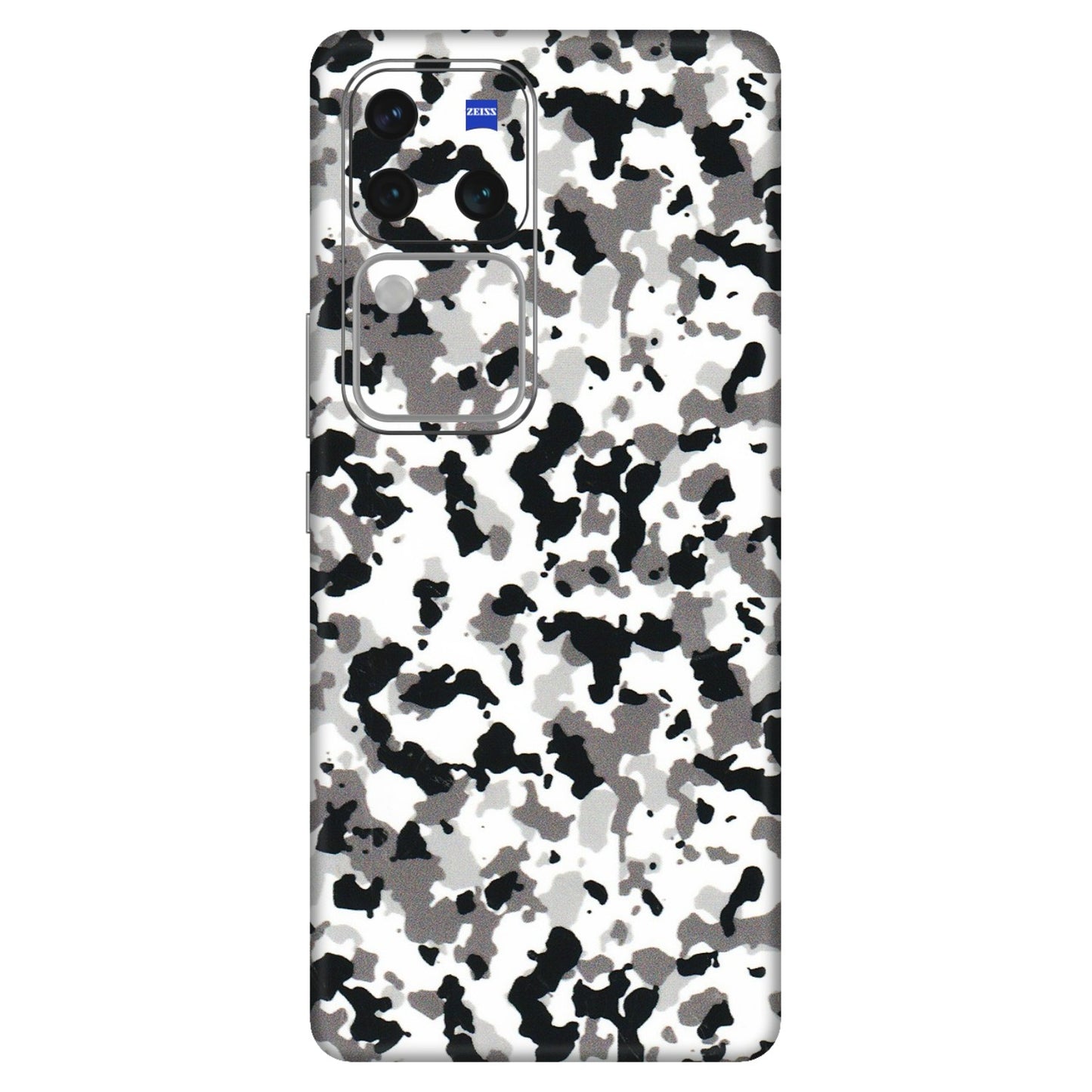 VIVO Z/V/X/T/U/S Series Phone Skins (All Models) - White Black Camouflage - 3D Embossed Finish (L-18) Vivo V30 Pro (5G)